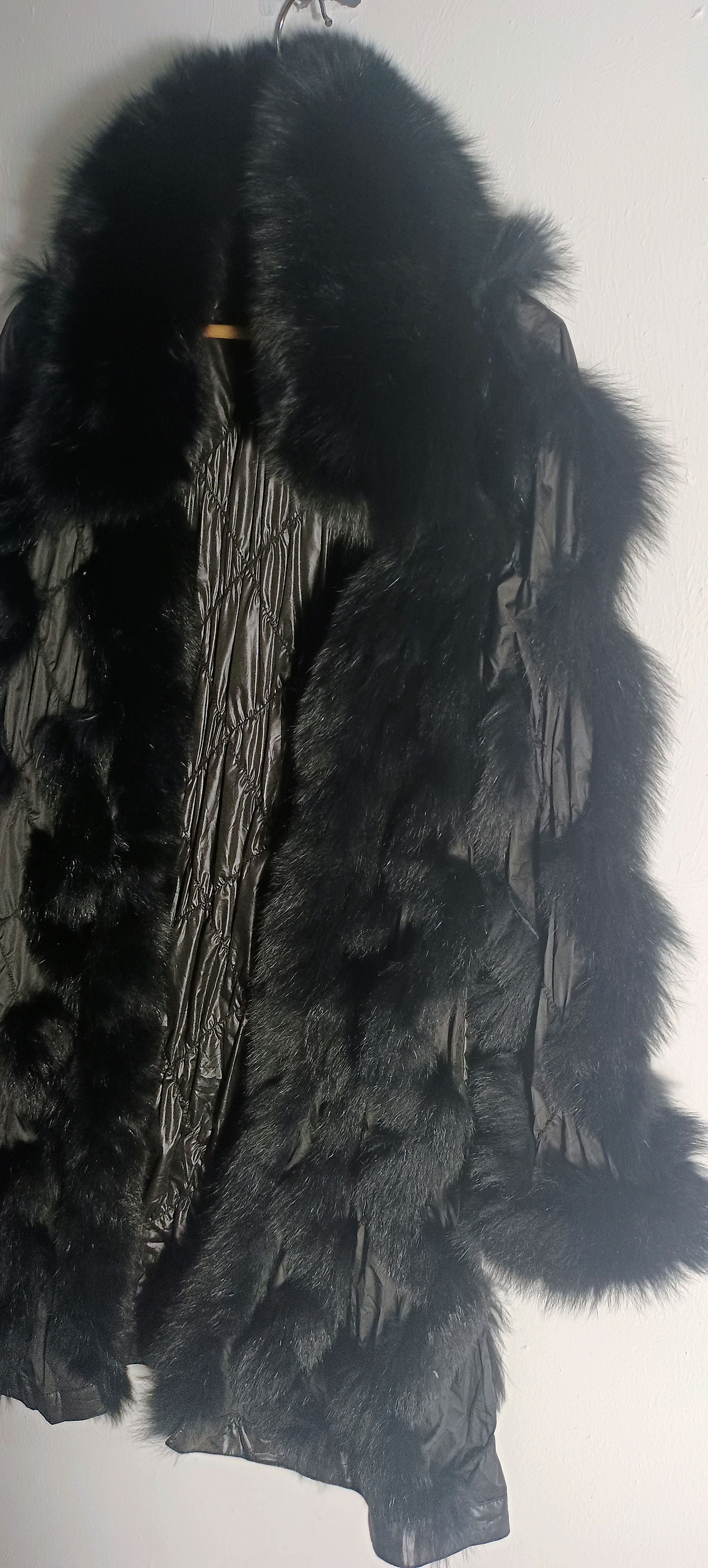 Designer RARE🔥🔥 Vintage Vertical Fur Coat Black Size L / US 10 / IT 46 - 6 Thumbnail