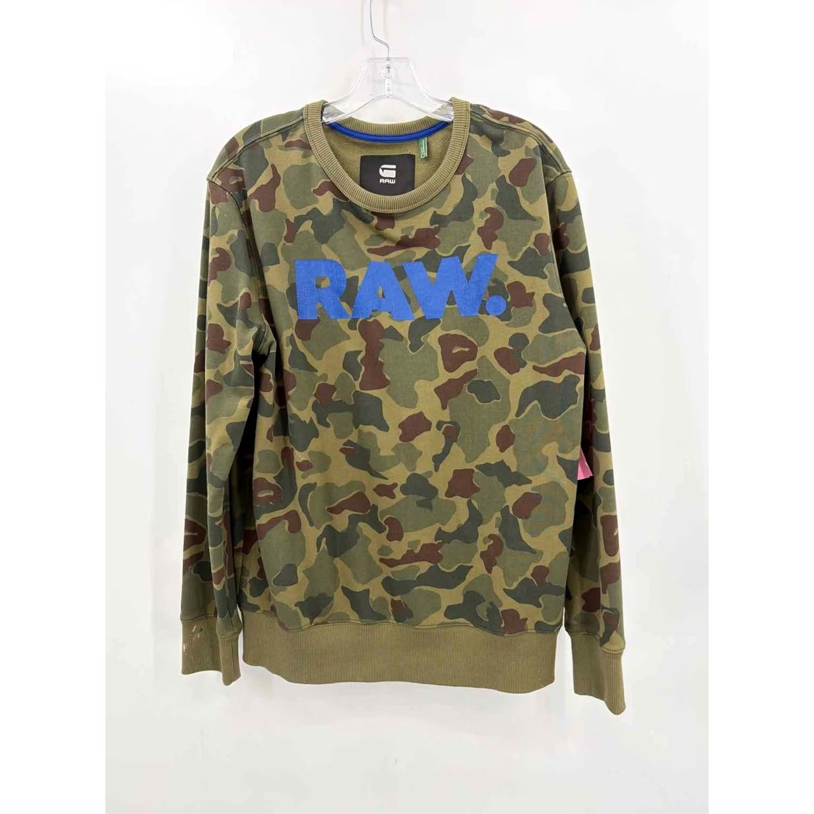 Vintage G star raw Green Camo Large Men's Sweatshirt Size US L / EU 52-54 / 3 - 2 Thumbnail