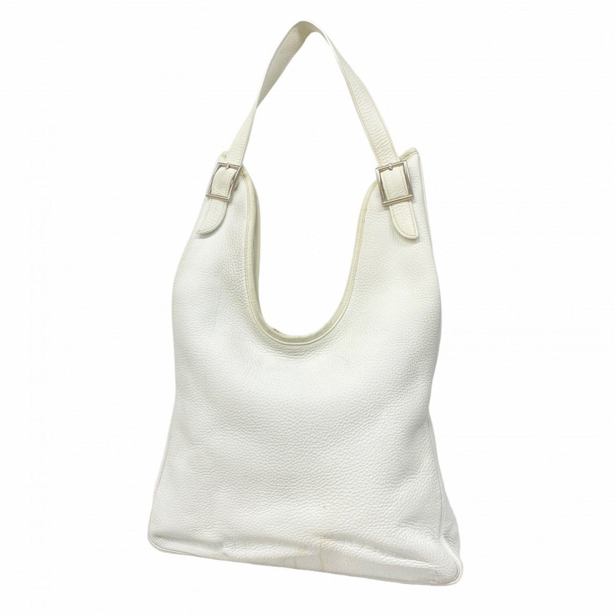 Hermes Shoulder Bag Masai Cut Taurillon Clemence White I Engraved Ladies, Women's