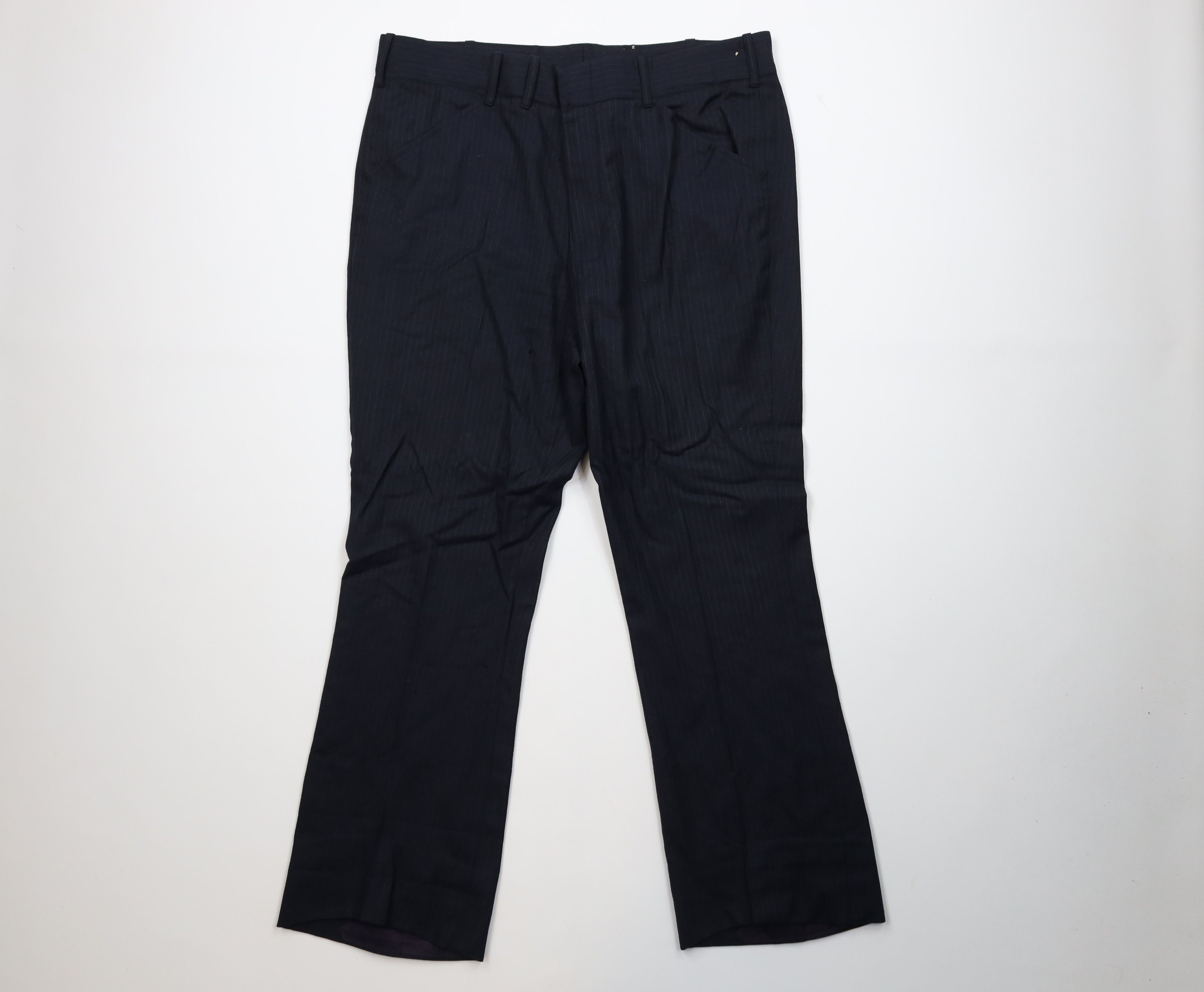 Vintage Vintage 70s Streetwear Wool Striped Wide Leg Chino Pants Size US 38 / EU 54 - 1 Thumbnail