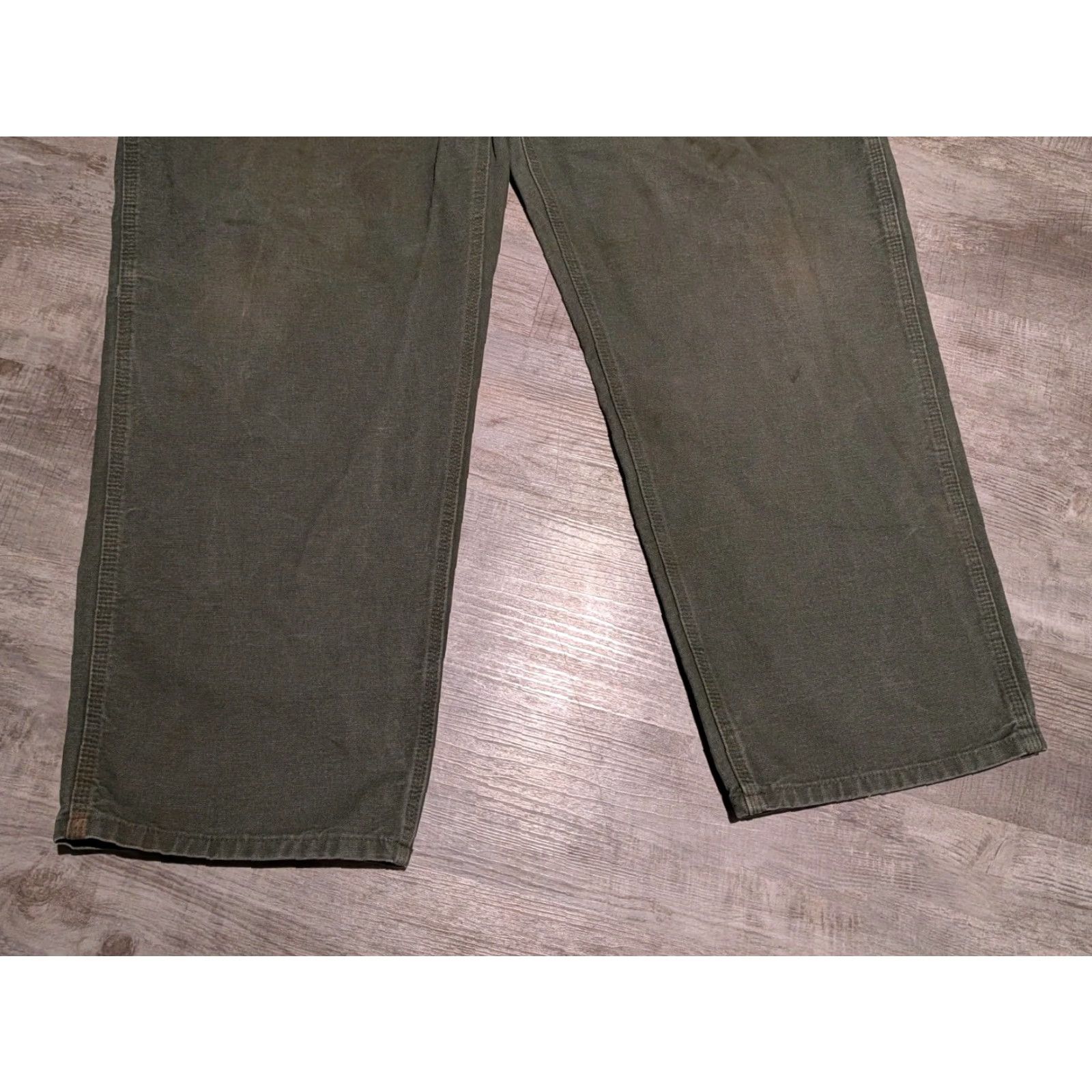 Carhartt VINTAGE Carhartt Pants Mens 42x30 Green Canvas Work Carpenter Relaxed 5-Pocket Denim/Dungaree Wide-Leg Logo Belt Loops 90s USA Grunge Vintage Mens Size US 42 / EU 58 - 2 Thumbnail