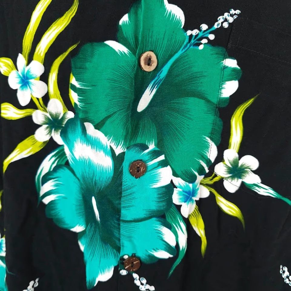 ALOHAS Aloha Fashion Hawaiian Shirt Mens Size Large Black Blue Green All Over Print Shirt Size US L / EU 52-54 / 3 - 3 Thumbnail