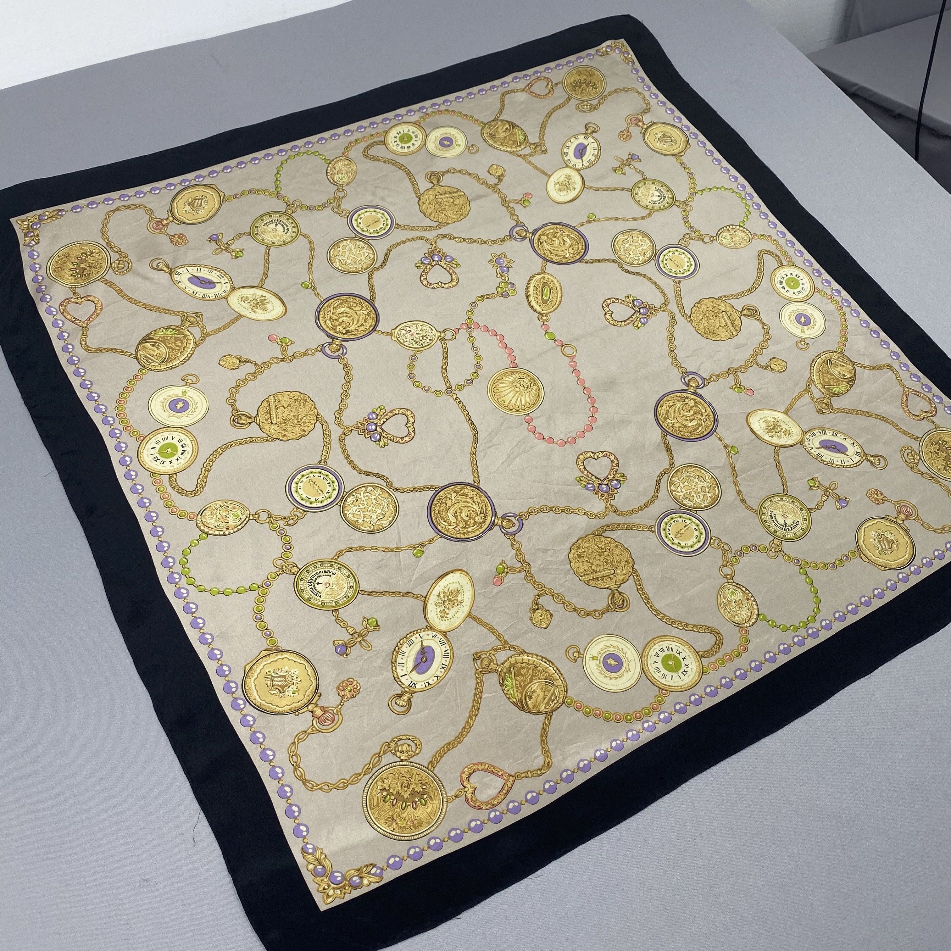 Japanese Brand Vintage Baroque SILK Scarf Twill Stole Wraps Scarves Size ONE SIZE - 3 Thumbnail