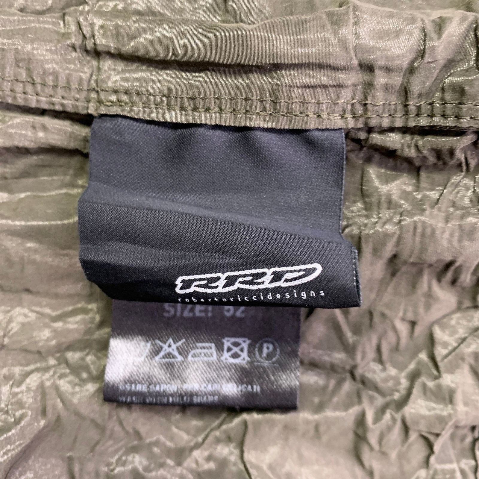 Other 42 Green Olive Wrinkled Hooded Zip Snaps Jacket Size US L / EU 52-54 / 3 - 7 Thumbnail