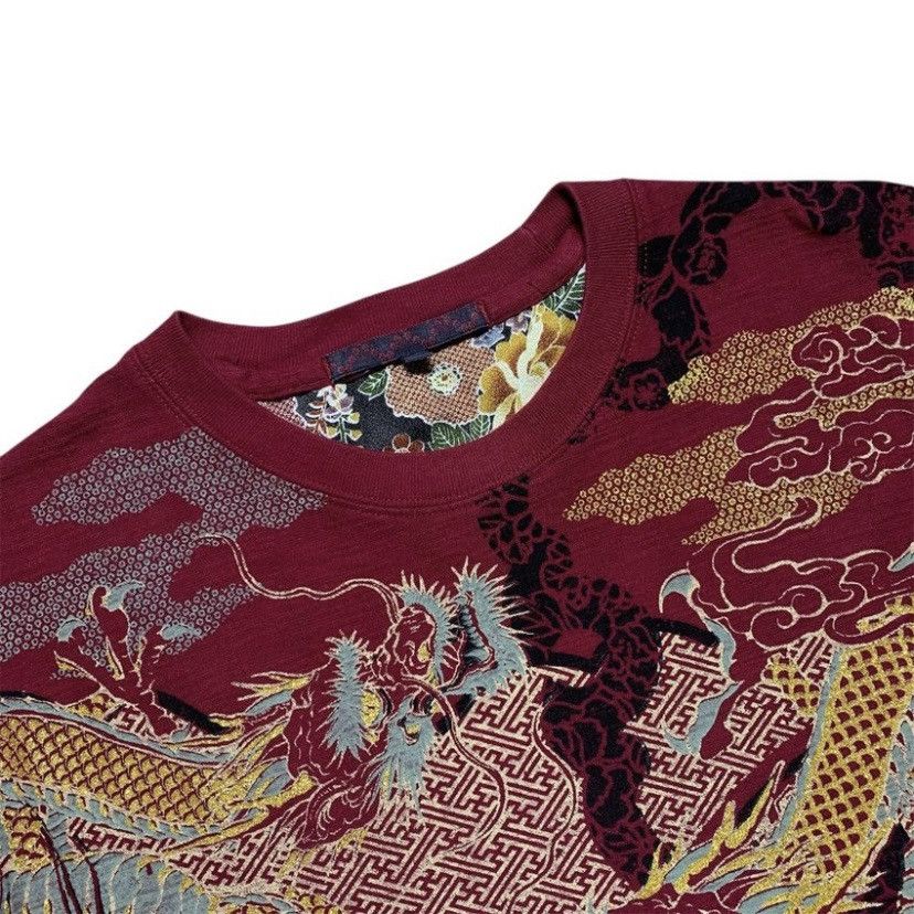 Karakuri Tamashii BULLET NOISE TWIN RYU JAPANESE CLASSIC SCRIPT T-SHIRT MAROON Size US L / EU 52-54 / 3 - 2 Thumbnail
