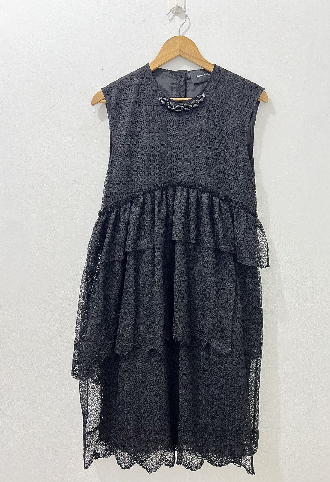 Simone Rocha Simone Rocha - Embellished Crystal Layered Lace Maxi Dress Size S / US 4 / IT 40 - 1 Thumbnail