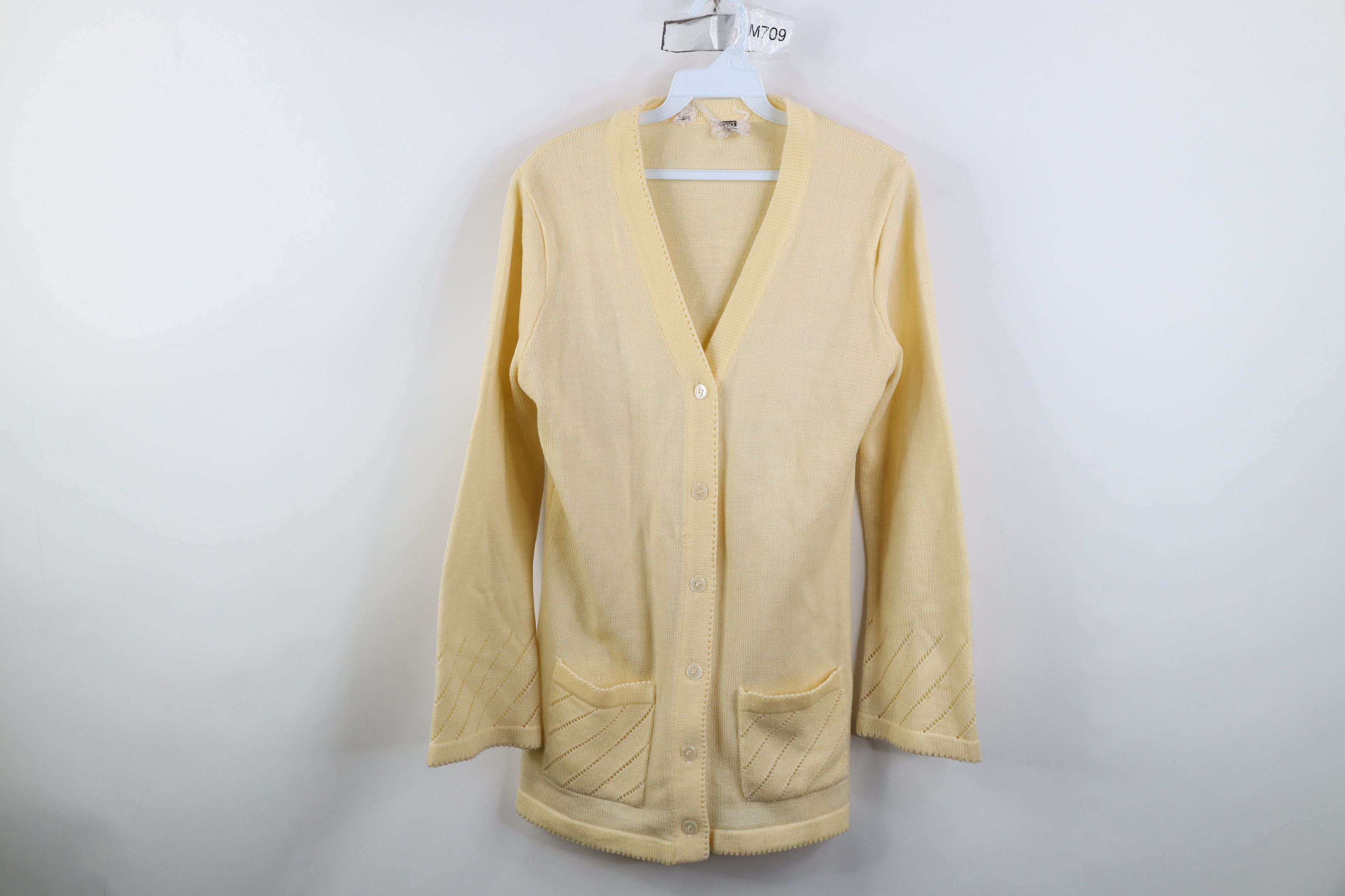 Vintage Vintage 60s Boho Chic Hippie Sleeve Knit Cardigan Sweater Size M / US 6-8 / IT 42-44 - 1 Thumbnail