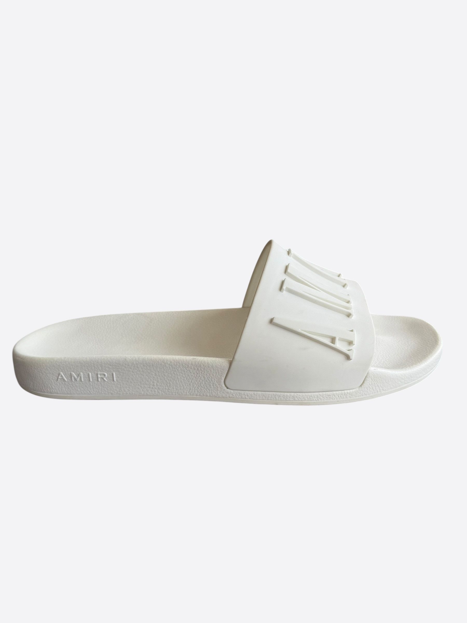 Amiri Amiri White Logo Rubber Slides Size US 15 / EU 48 - 1 Thumbnail