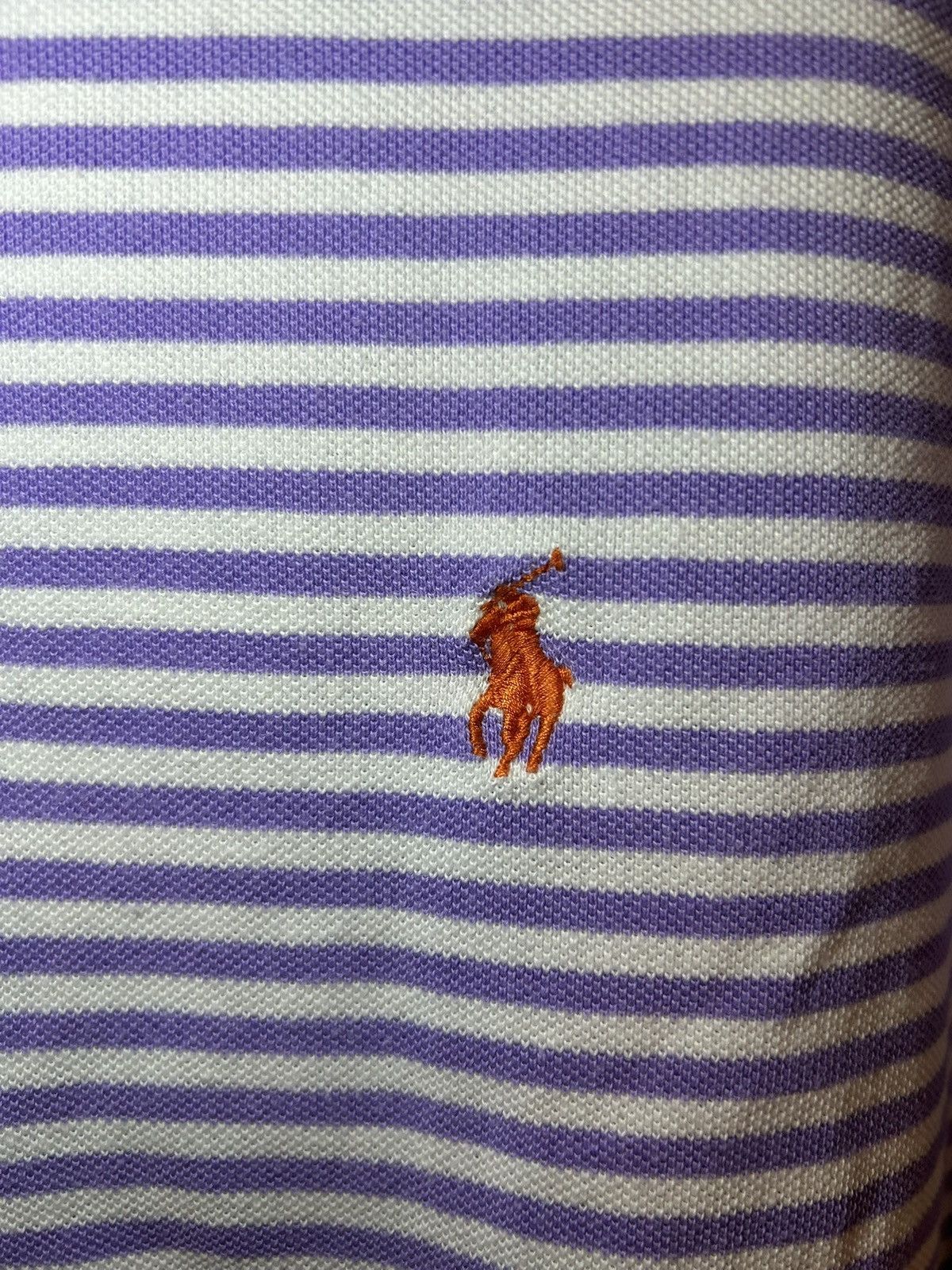 Polo Ralph Lauren Vintage Polo by Ralph Lauren purple/white striped polo shirt Size US L / EU 52-54 / 3 - 6 Thumbnail