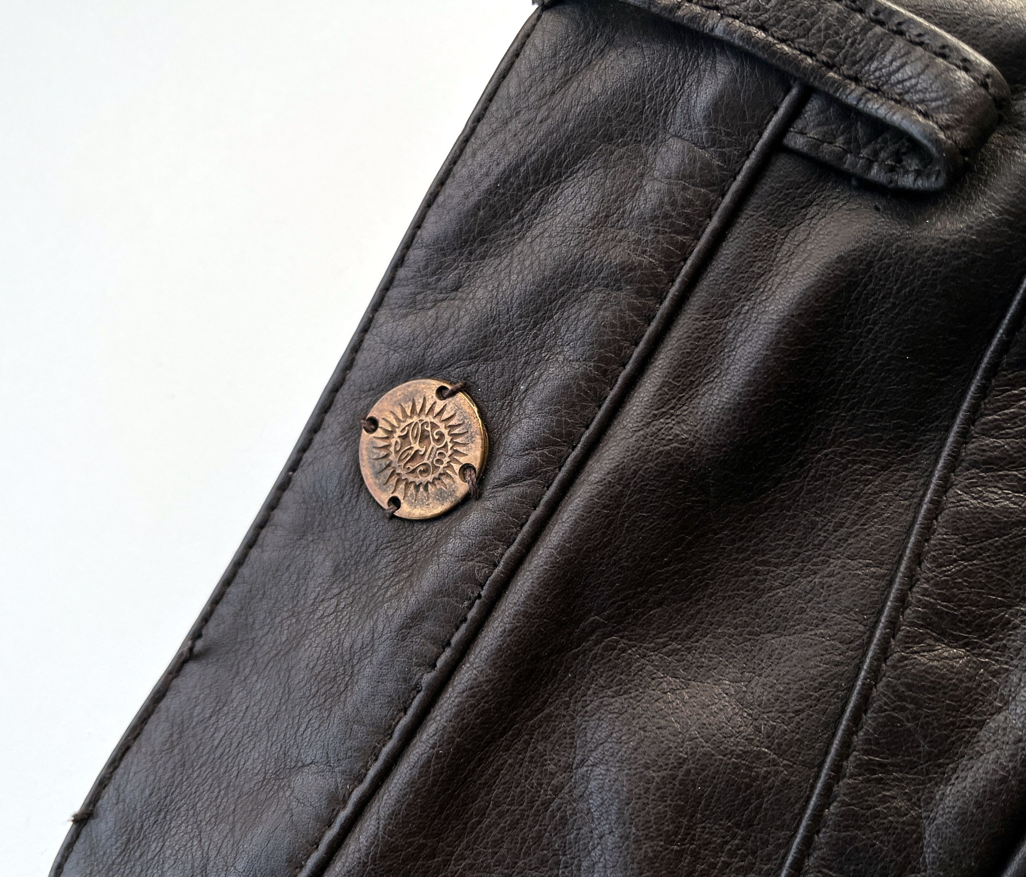 Leather Pants BLACK DIONISO sz. EU 48