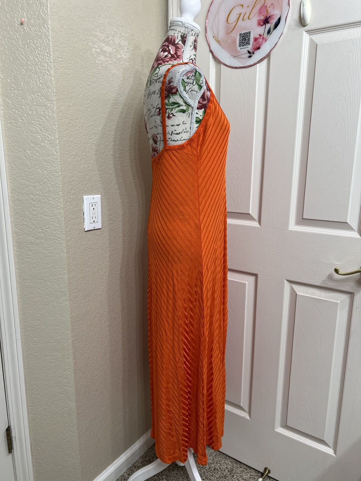 Victoria's Secret Victoria's Secret Orange Chevron Pleated Slip Maxi Dress Size M / US 6-8 / IT 42-44 - 2 Thumbnail