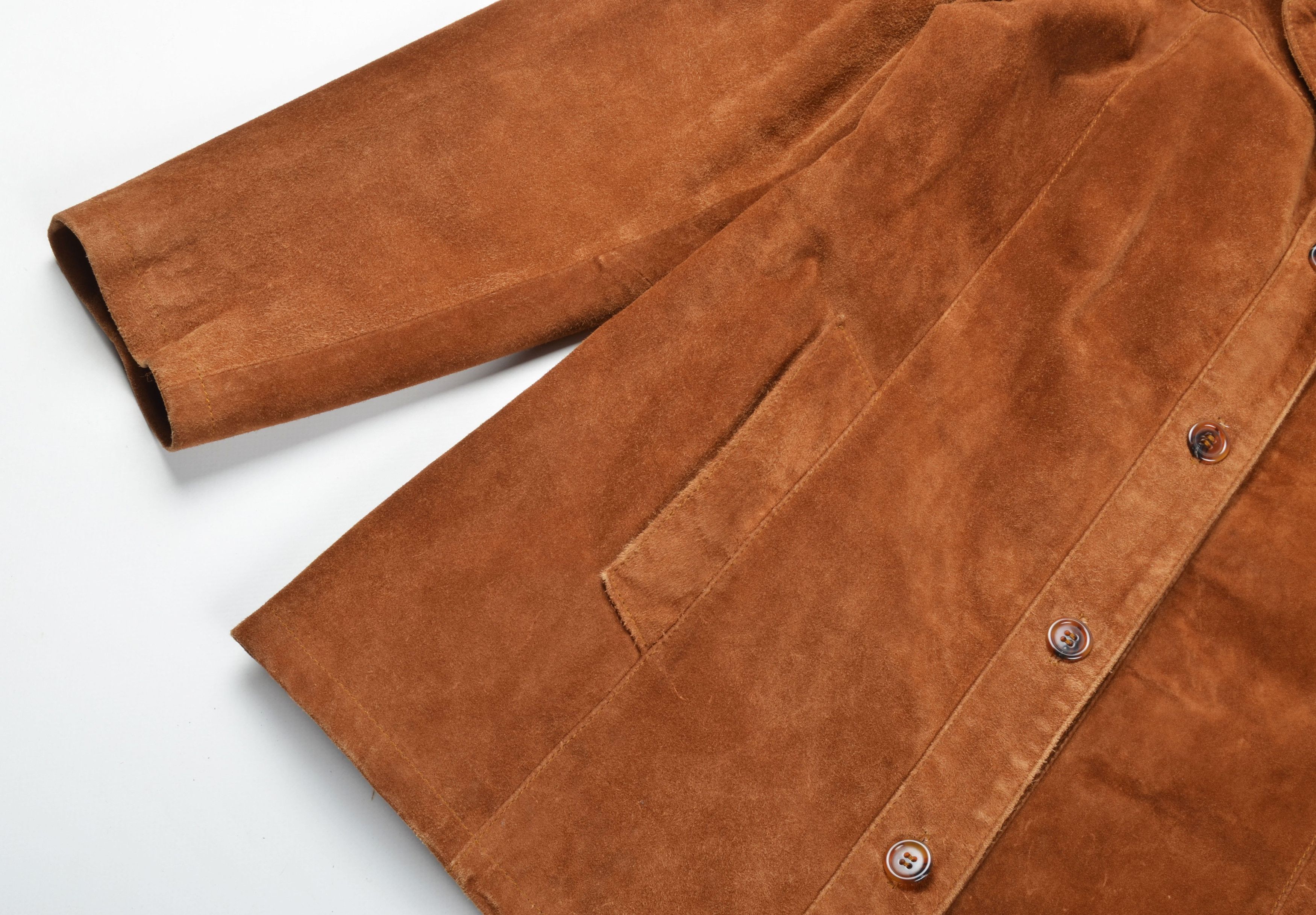 Vintage Vintage 1970's Italian Retro Suede Leather Jacket Size S / US 4 / IT 40 - 3 Thumbnail