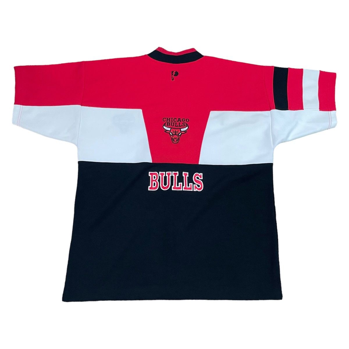 NBA × Pro Player × Vintage Vintage 90s Chicago Bulls NBA Warm Up Snap Shirt Adult XL Size US XXL / EU 58 / 5 - 6 Thumbnail