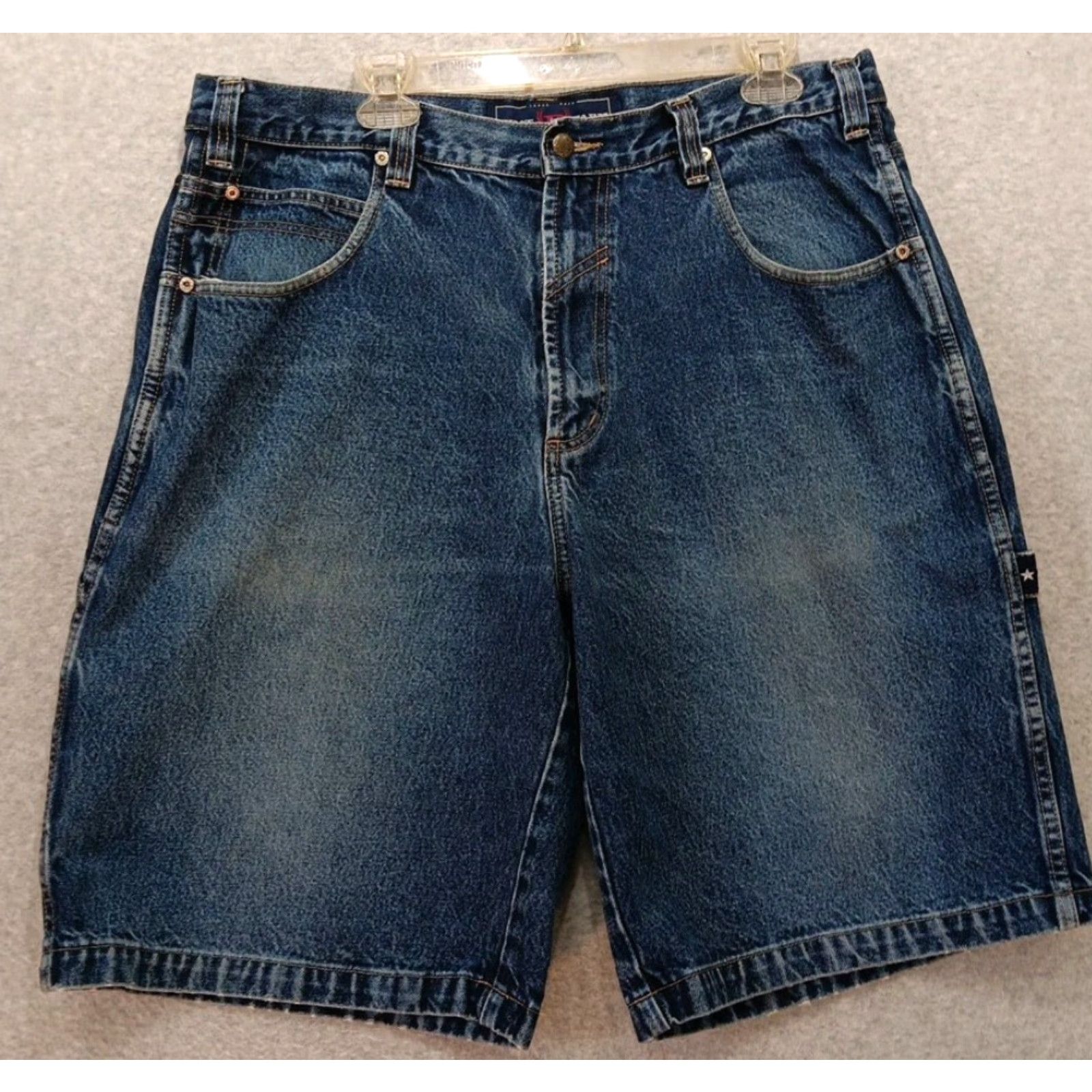 Phat Farm VINTAGE Phat Farm Carpenter Shorts Men 38 Baggy Wide Leg Hip Hop Y2K Blue Cotton 5-Pocket Logo Vintage 80s 90s Mens Size US 38 / EU 54 - 2 Thumbnail