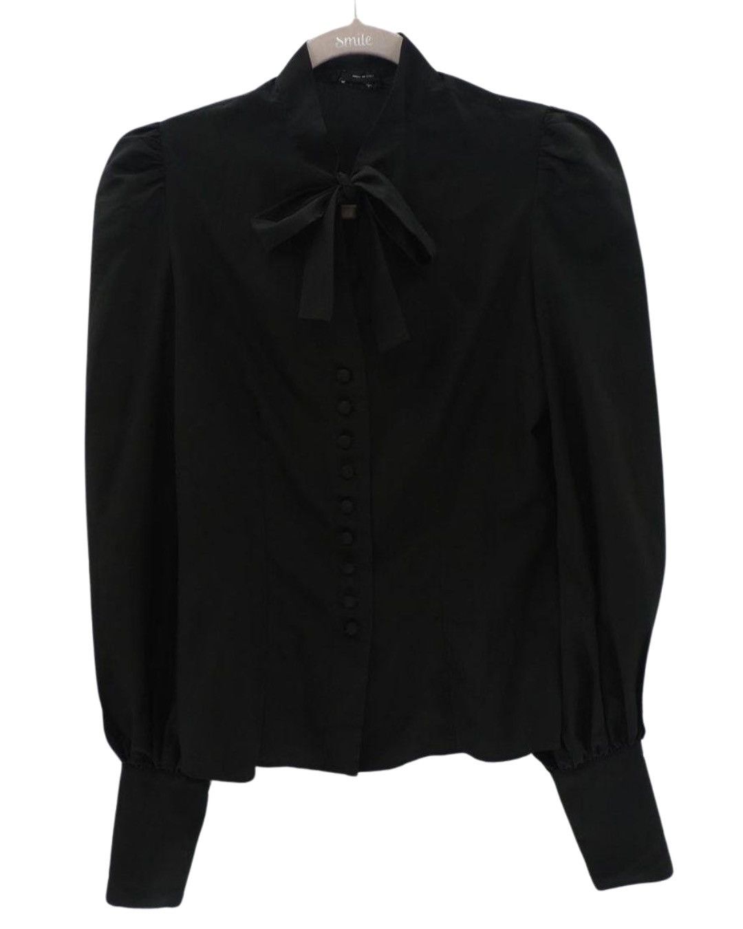 Tom Ford Tom Ford WMNS Black Tie Neck Uniform Button Up Blouse Size XS / US 0-2 / IT 36-38 - 5 Thumbnail