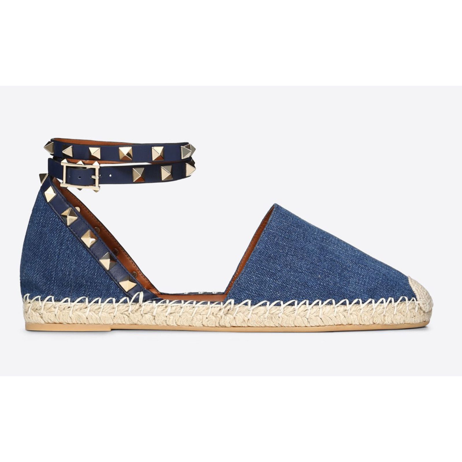 Valentino Valentino Rockstud Blue Denim Jean Wrap Around Ankle Size US 7 / IT 37 - 1 Thumbnail