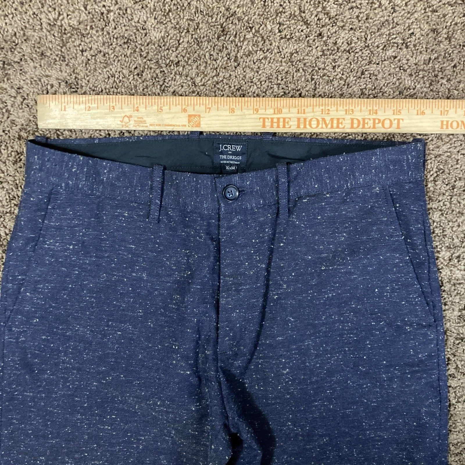 J.Crew J Crew Driggs Blue Speckle Cotton Blend Flat Front Pants 32 Size US 34 / EU 50 - 3 Thumbnail