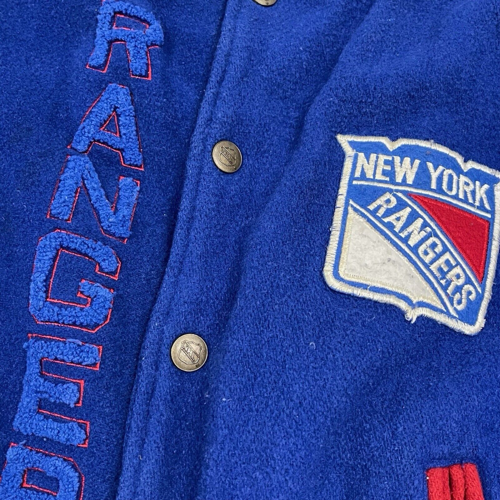 Nutmeg Vintage 90s Nutmeg New York Rangers Hockey NHL Bomber Jacket Size US XL / EU 56 / 4 - 9 Thumbnail
