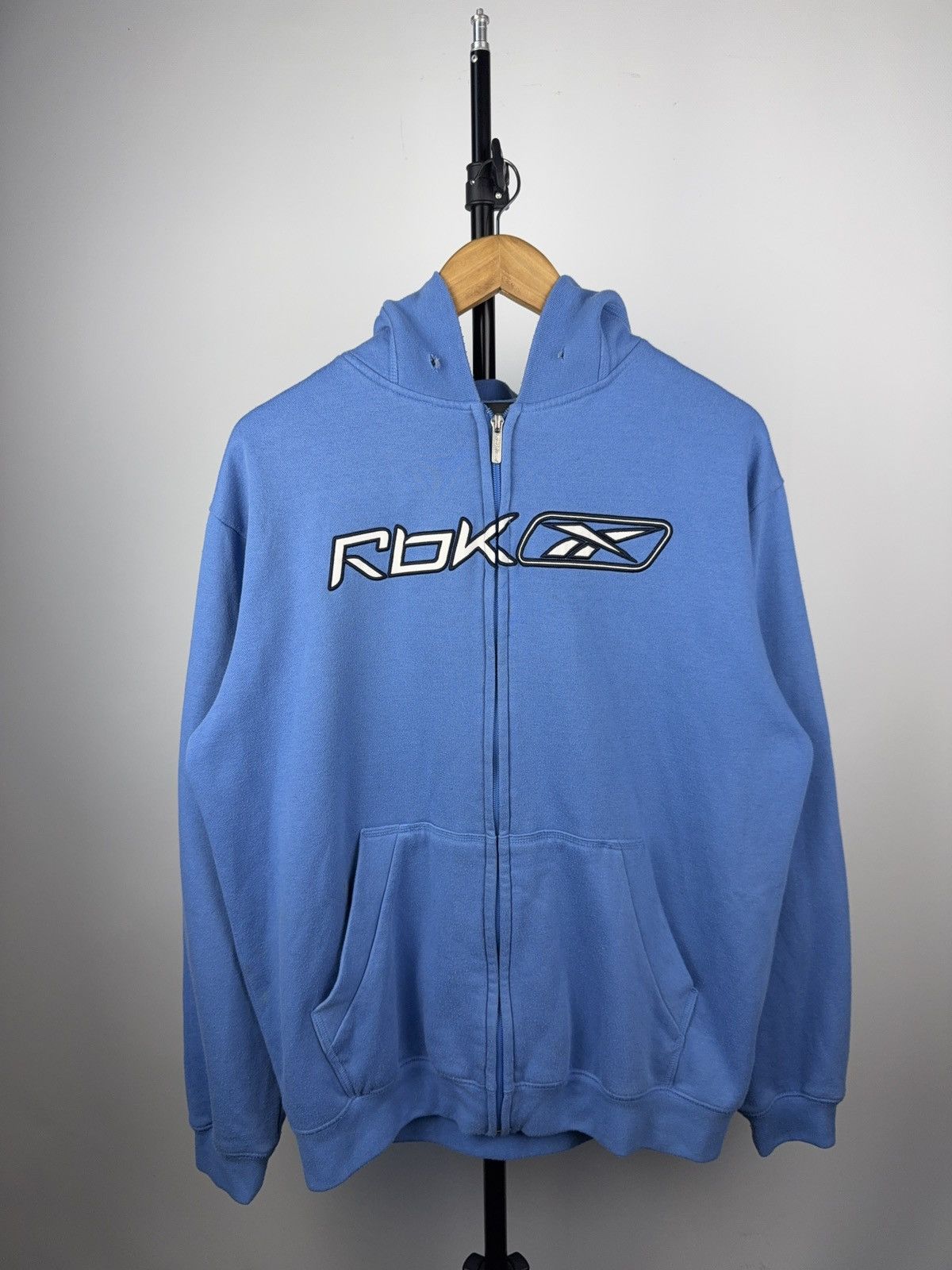 Reebok × Vintage Vintage 00s RBK Reebok Logo Zip Hoodie Y2K Blue Size US M / EU 48-50 / 2 - 1 Thumbnail