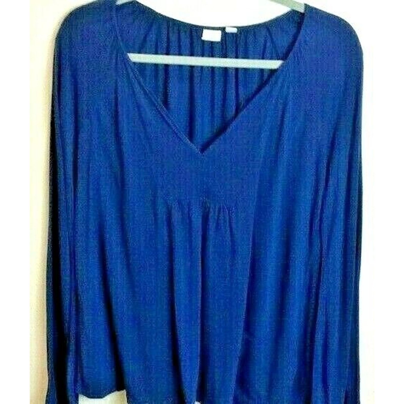 Gap Gap Ladies Blouse Shirt Long Sleeves 100% Rayon Blue size M Size M / US 6-8 / IT 42-44 - 1 Thumbnail