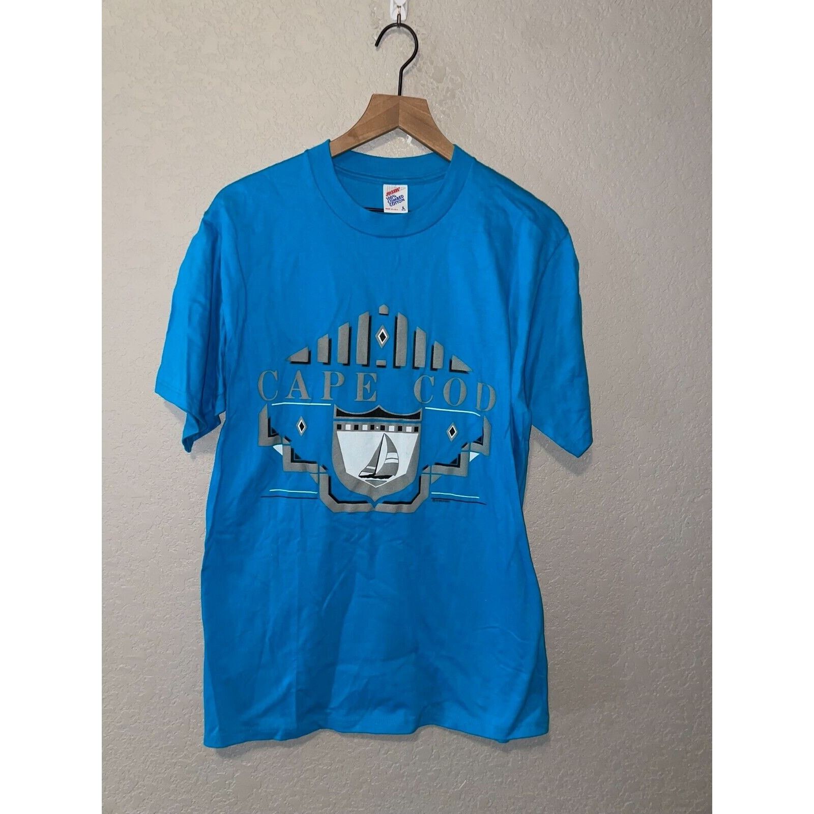 Jerzees Vintage Cape Cod Shirt MA Boat Sailboat Blue Tee VTG 90s L Size US L / EU 52-54 / 3 - 1 Thumbnail
