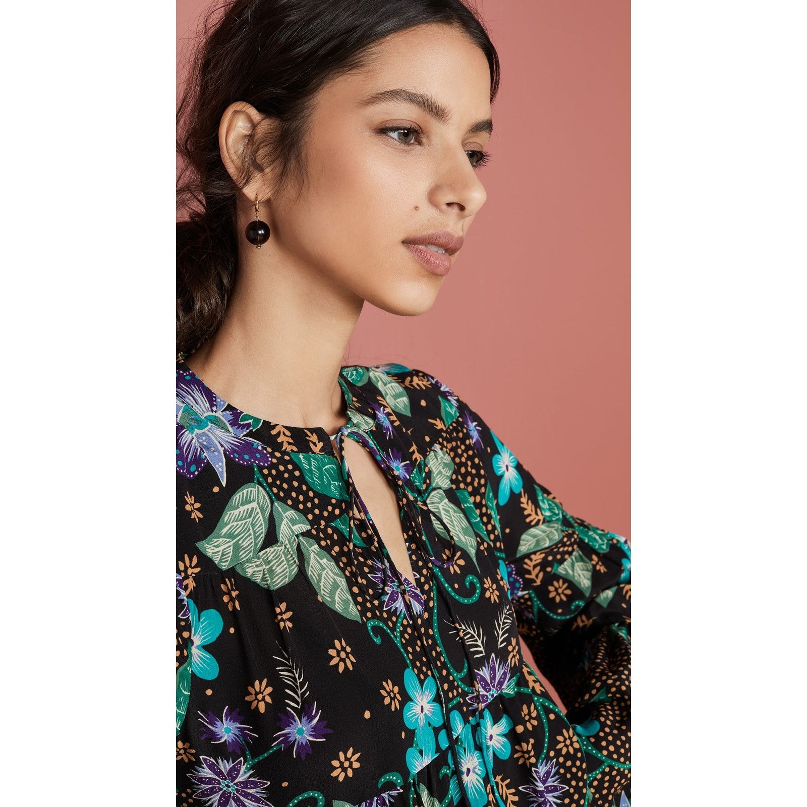 Other New Warm Silk Garden Tiered Floral Boho Mini Dress $450 Size S / US 4 / IT 40 - 2 Thumbnail