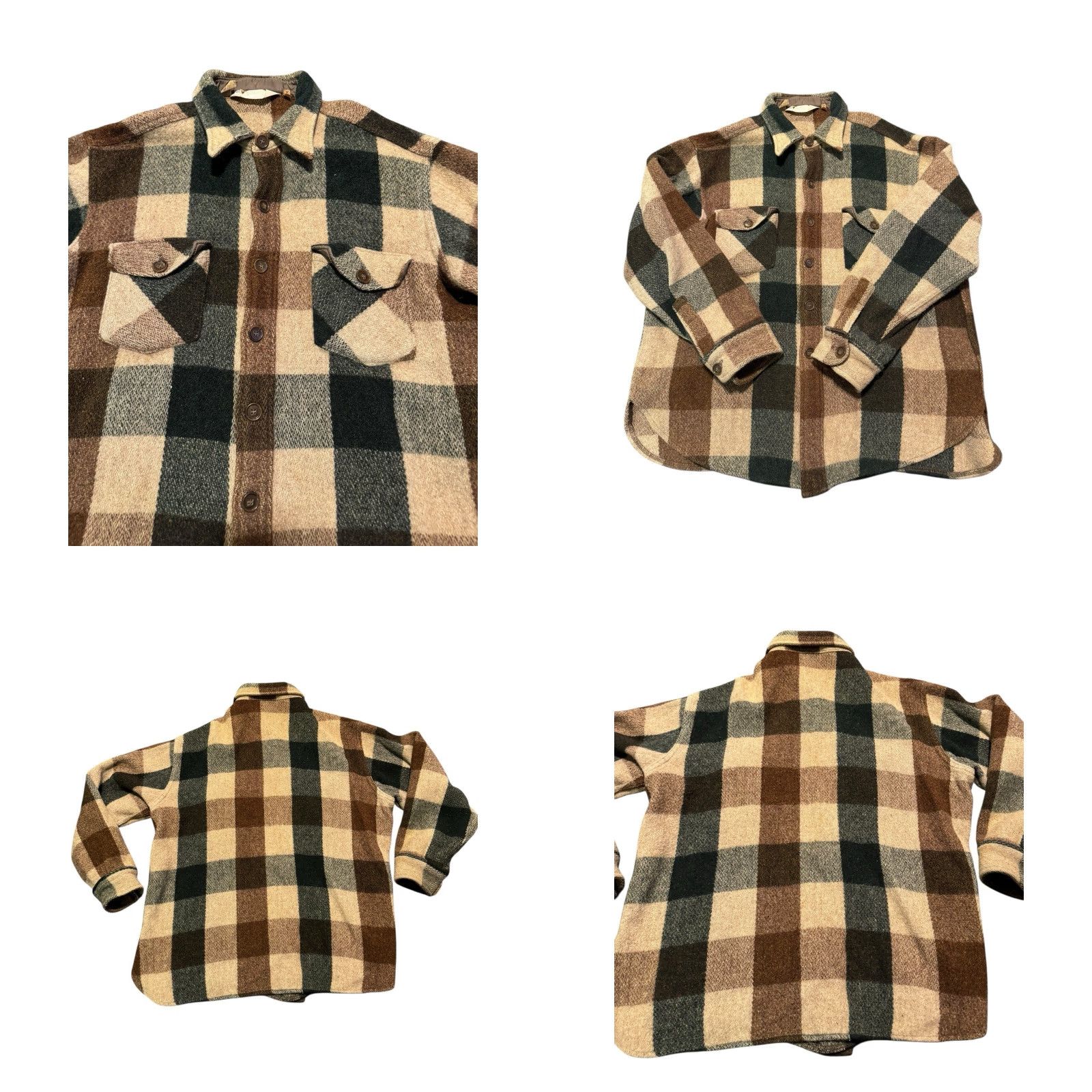 Vintage VINTAGE Woolrich Men's Blue Beige Buffalo Plaid Wool Flannel Shirt Jacket XL US Size US XL / EU 56 / 4 - 8 Thumbnail