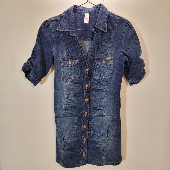 Other Kenzo Jeans Blue Denim Short Sleeve Mini Dress - S Size S / US 4 / IT 40 - 2 Thumbnail