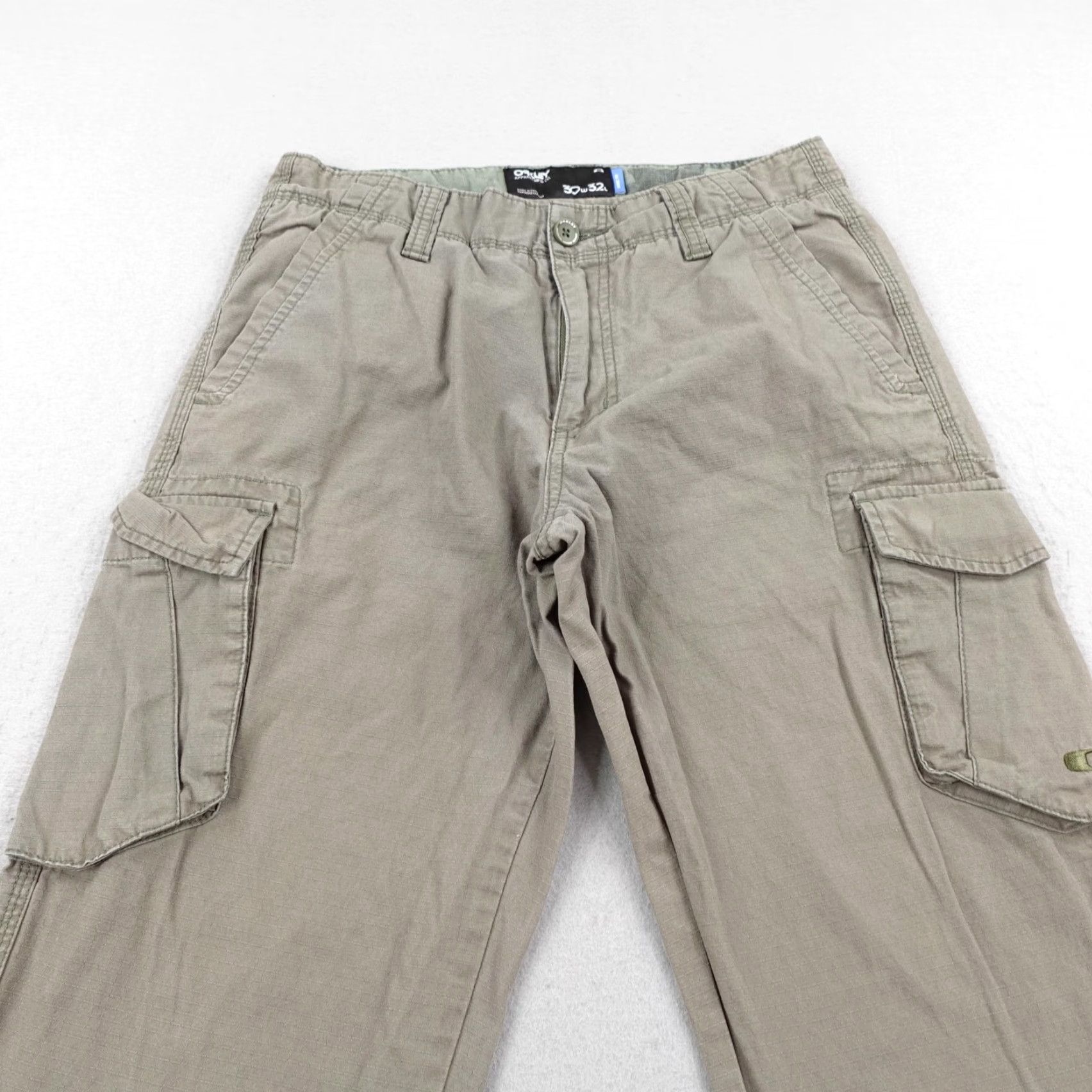 Oakley OAKLEY Cargo Pants Men's 30x32 Green Ripstop Utility Distressed Relaxed Fit Tactical Size US 30 / EU 46 - 2 Thumbnail
