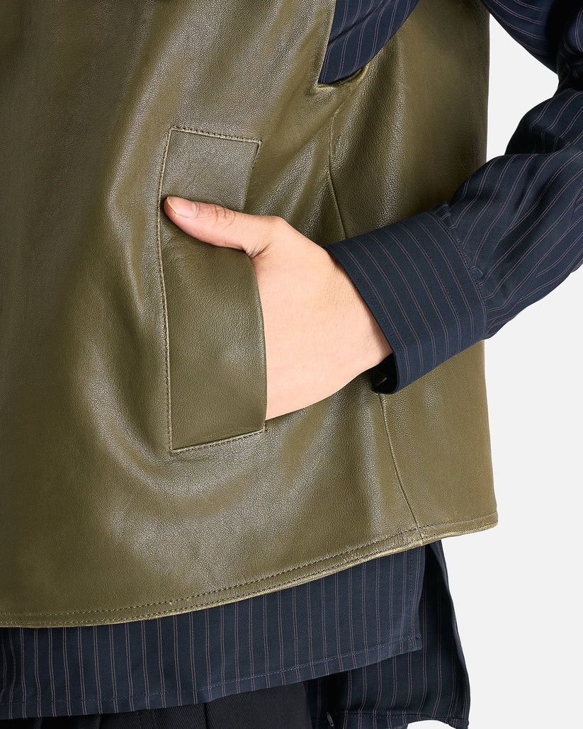 Namacheko o1s1v1r1oon0825 Evan Leather Vest in Military Green Size US M / EU 48-50 / 2 - 6 Thumbnail