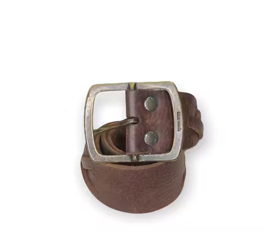 image of Vintage Gap Solid Brass Leather Buckle Belts, Men's