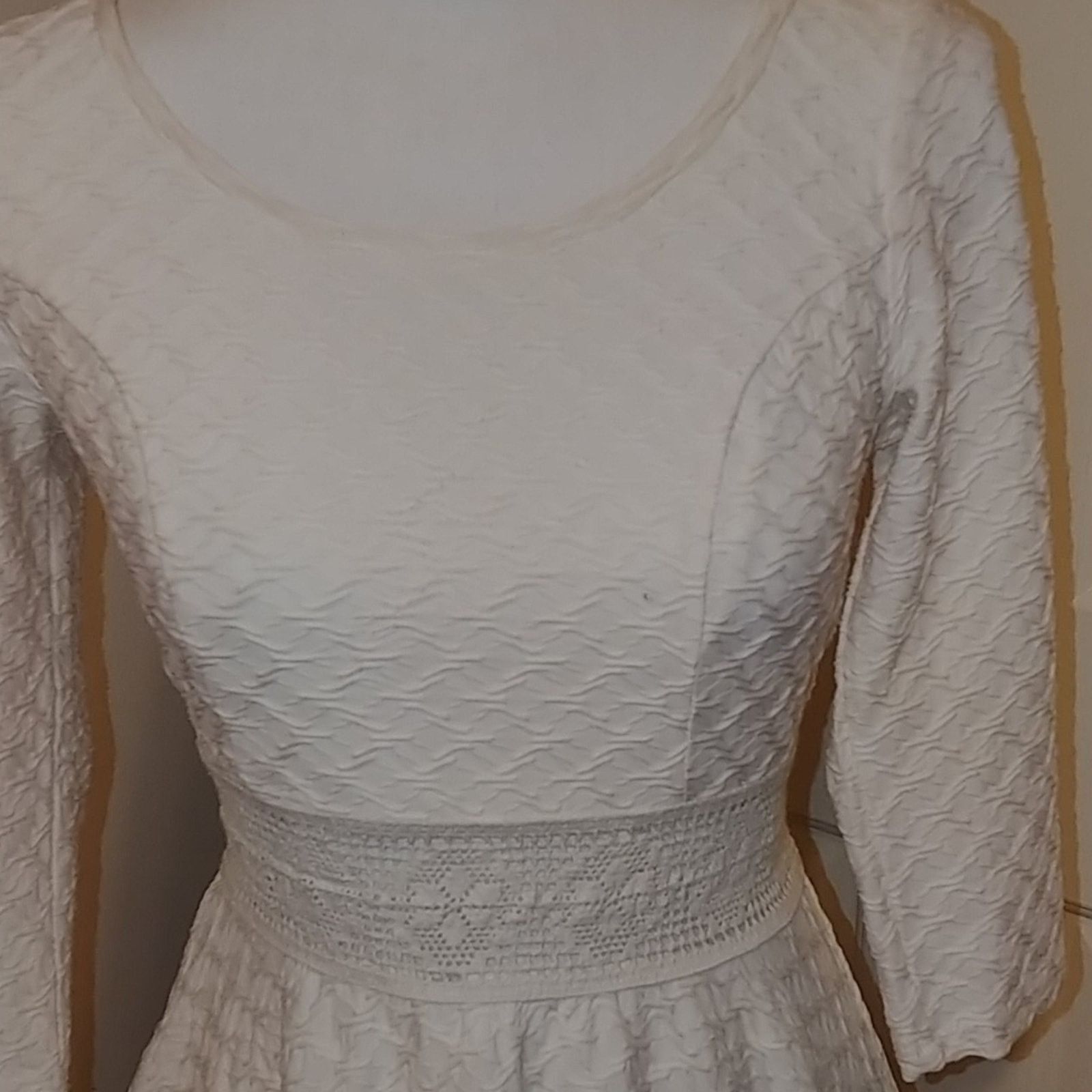 American Rag American Rag Dress Crochet Textured White Size S / US 4 / IT 40 - 5 Thumbnail