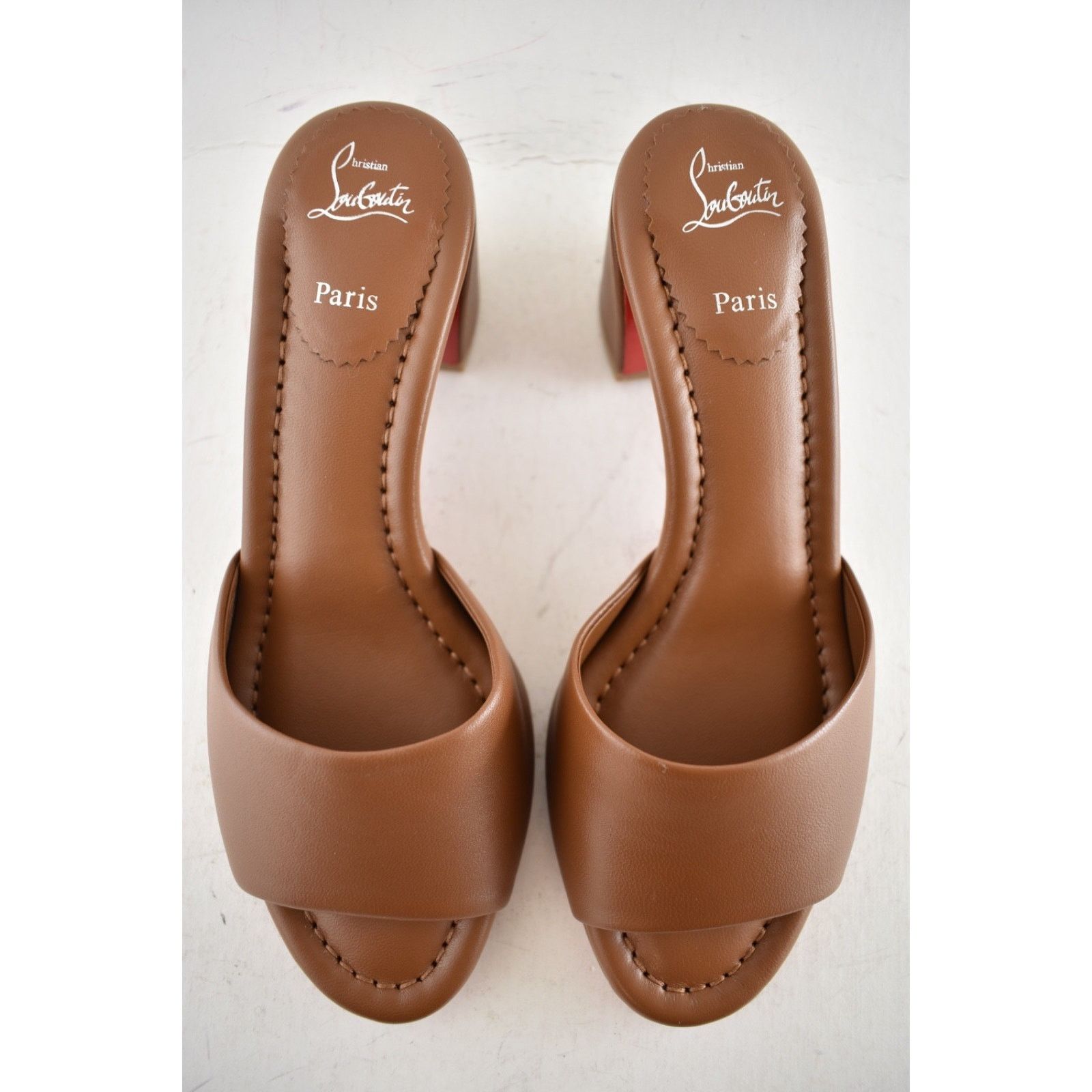Christian Louboutin Christian Louboutin Jane Mule 55 Cuoio Low Block Heel 39.5 Size US 9.5 / IT 39.5 - 7 Thumbnail