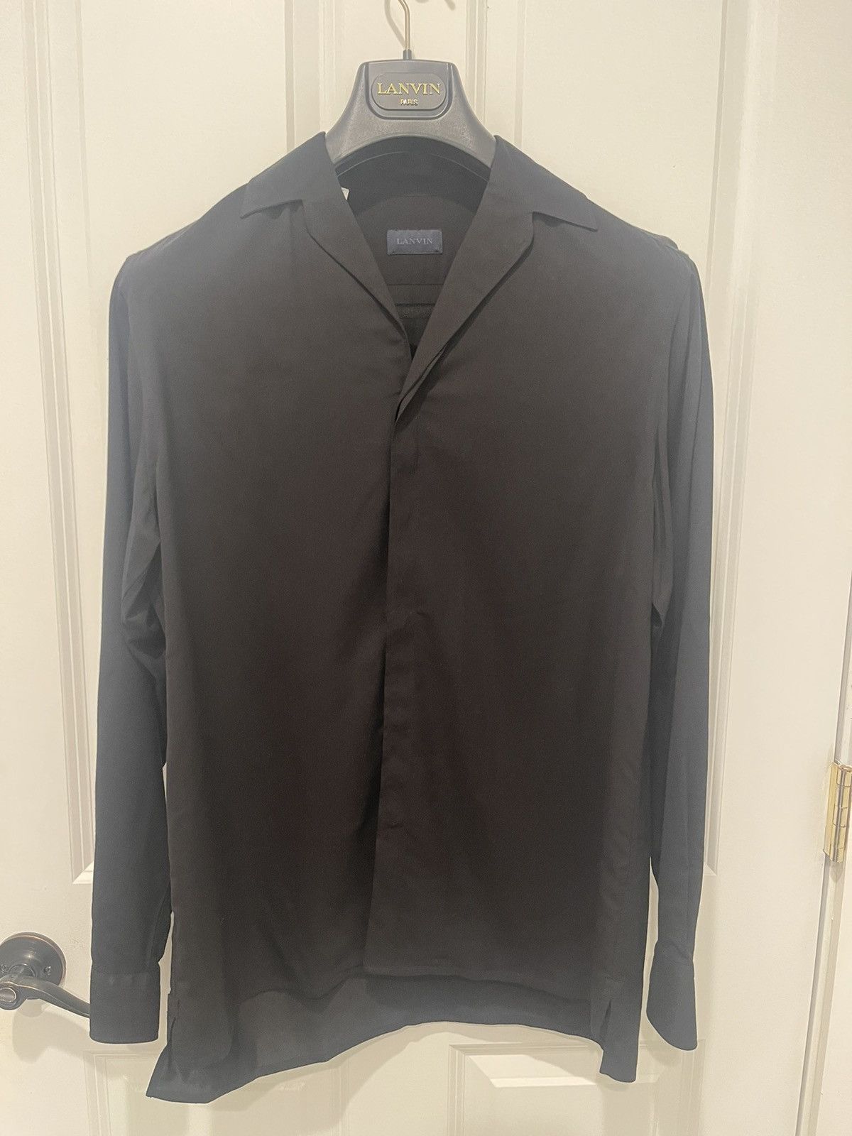 Lanvin Lanvin Viscose Camp Collar Long Sleeve Button Down Shirt Size US S / EU 44-46 / 1 - 1 Thumbnail