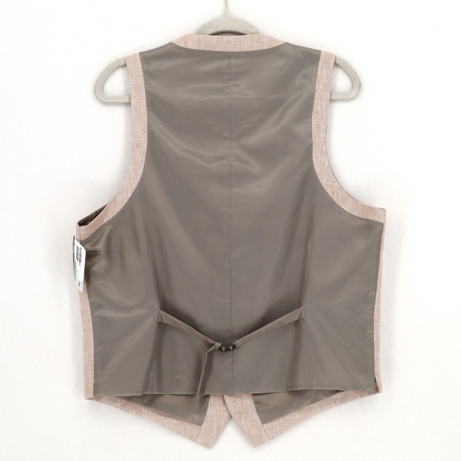 Bar III Bar III Men's Light Tan Linen Classic Linen Suit Vest Size L Size 44R - 5 Thumbnail