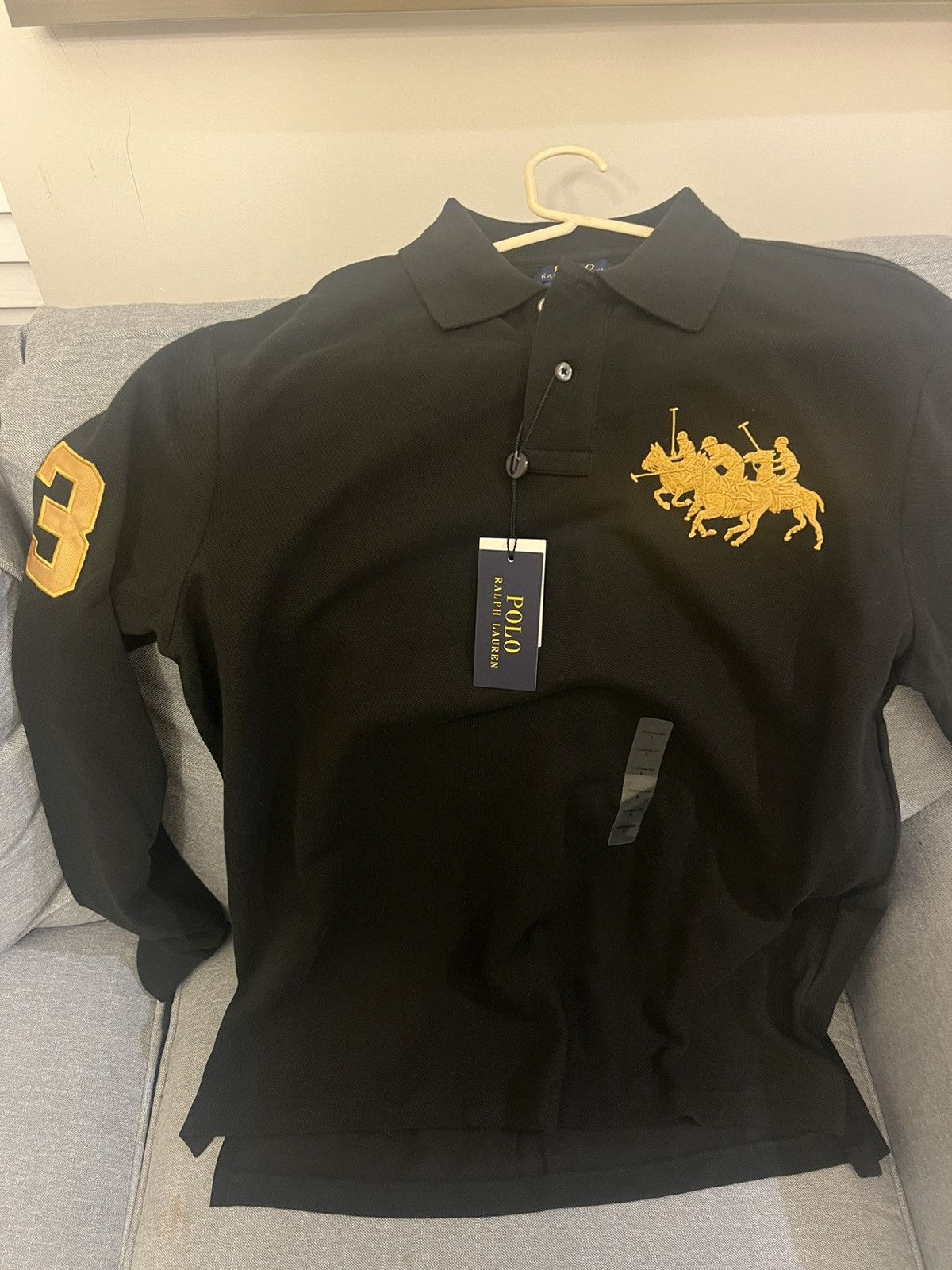 Designer × Polo Ralph Lauren polo black KNIT BLACK 3INSARGIA Size US L / EU 52-54 / 3 - 2 Thumbnail