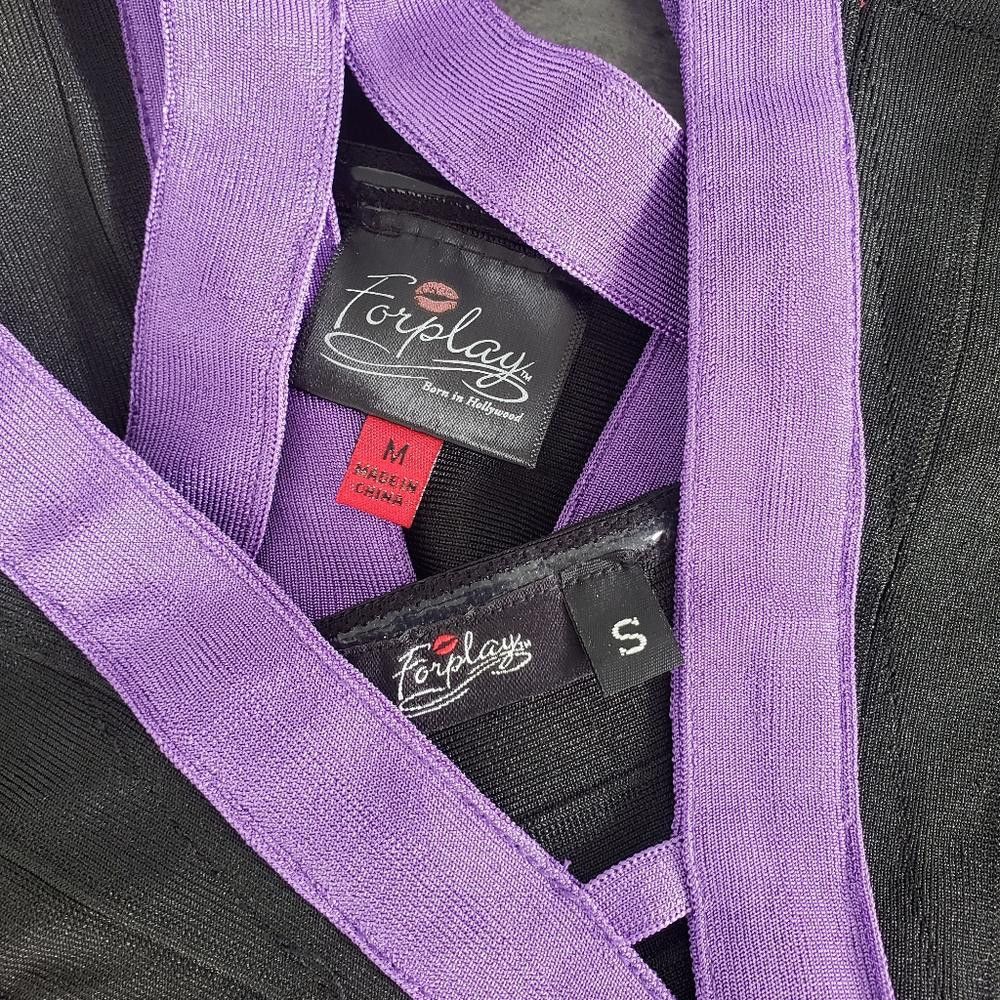 Designer Violet Black Forplay Dressy Cropped Tank Size M / US 6-8 / IT 42-44 - 3 Thumbnail