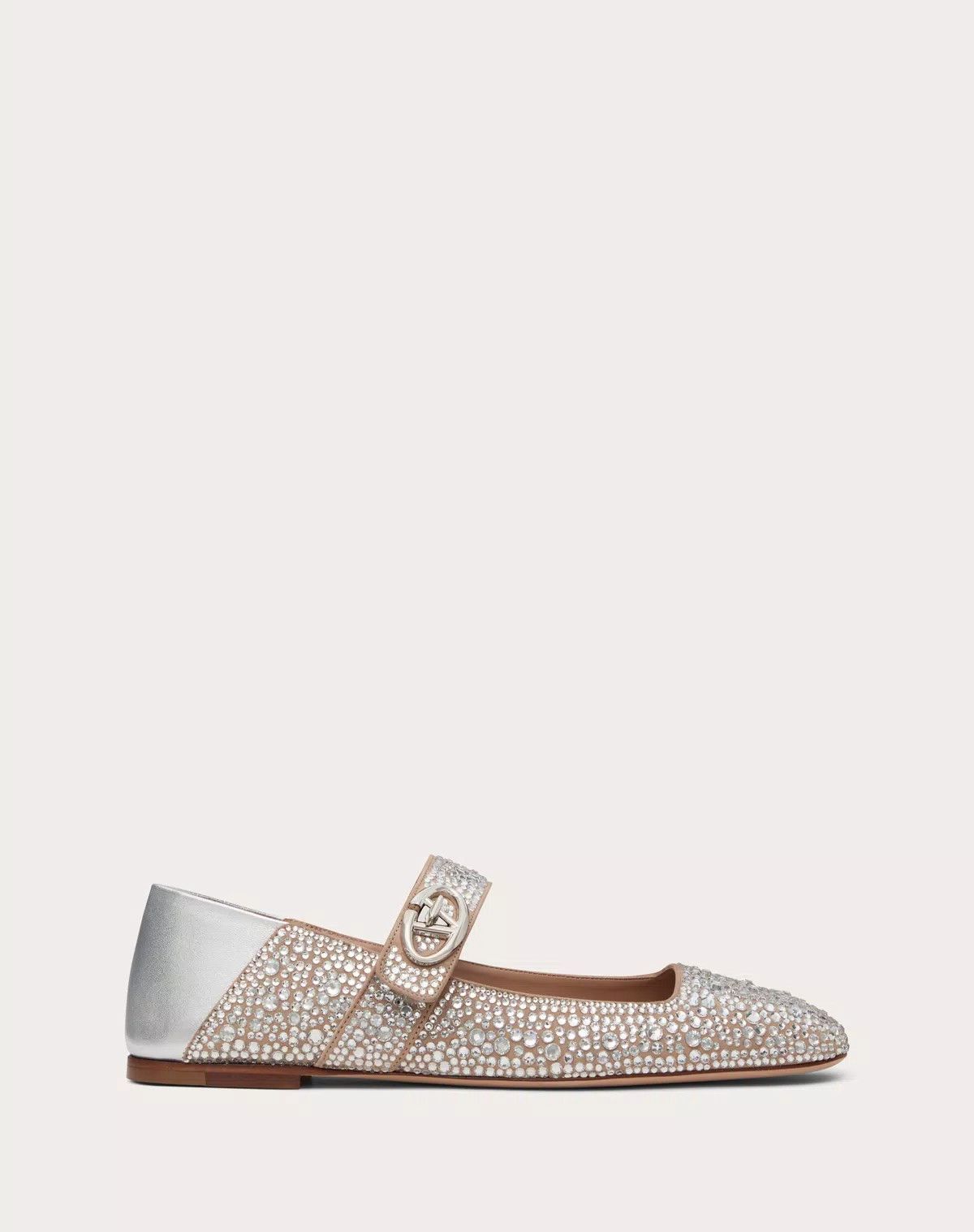 Valentino o1s1wg110625 Vlogo Locker Mary Jane Ballerina in Silver Size US 11.5 / IT 41.5 - 1 Thumbnail