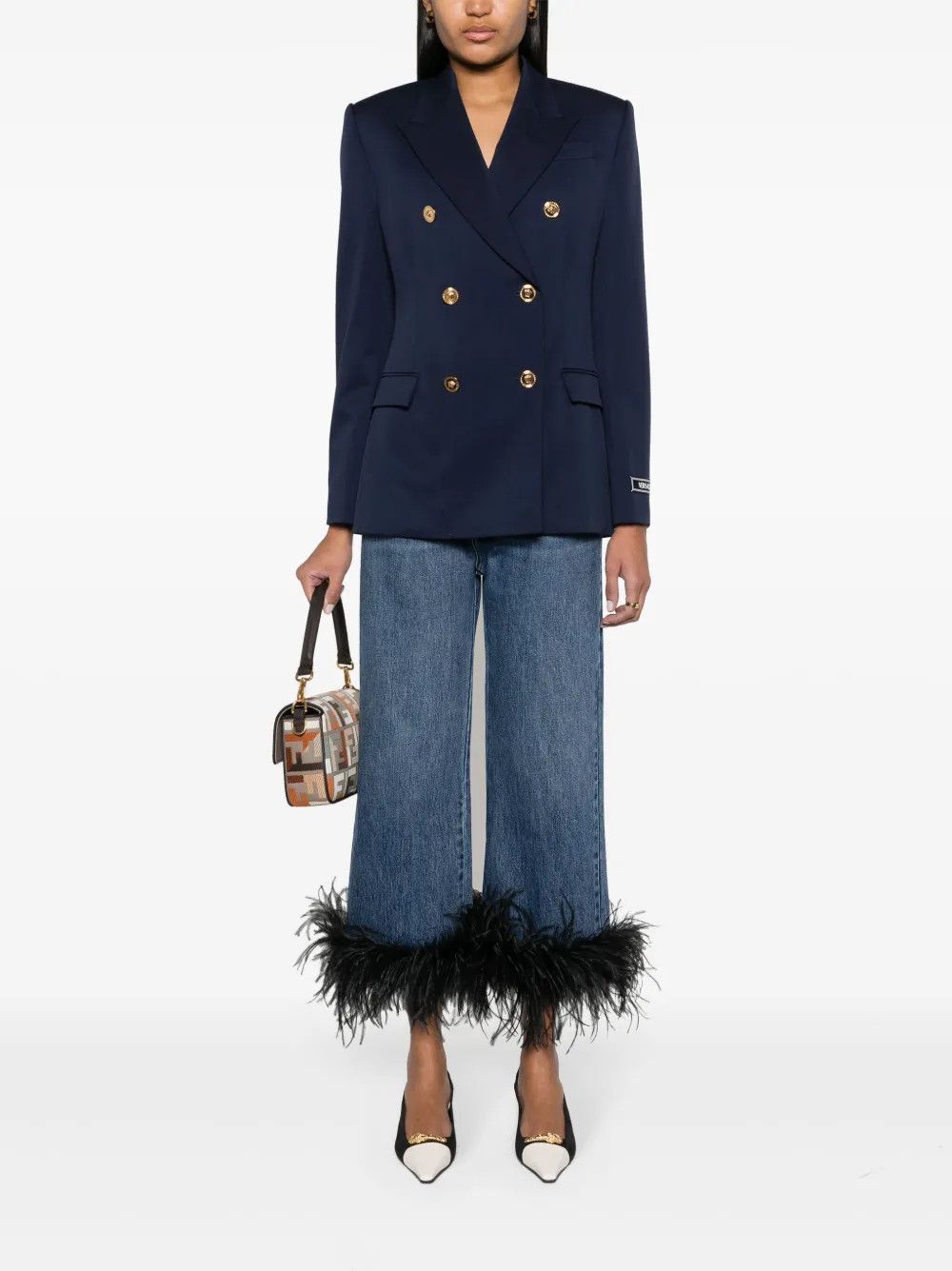 Versace o1y0226 Blazer in Navy Blue Size S / US 4 / IT 40 - 5 Thumbnail