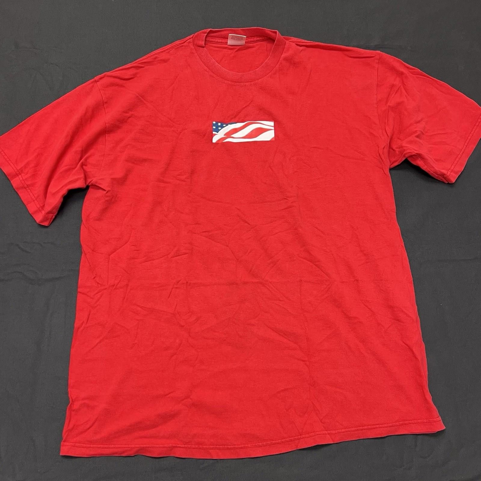 Supreme 2001 FW01 Supreme Patriot Box Logo Tee American Flag Red XL Size US XL / EU 56 / 4 - 1 Thumbnail