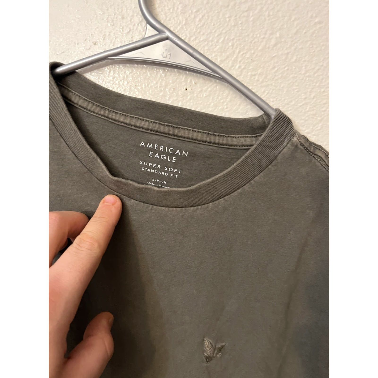American Eagle Outfitters VINTAGE American Eagle Outfitters Classic Fit T-Shirt S Crew Neck Solid Green Men Short Sleeve Size US 29 - 2 Thumbnail