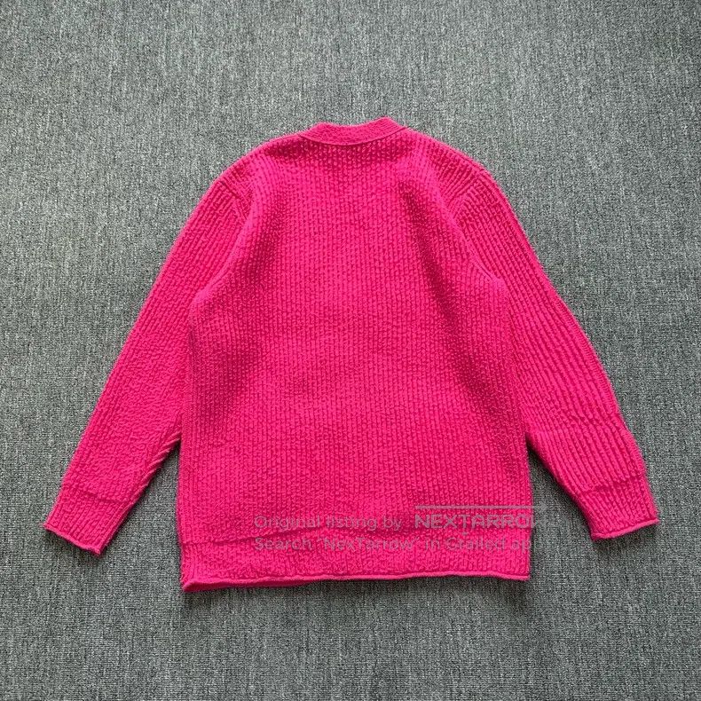 Balenciaga Balenciaga Fuchsia V-Neck Wool Knit Cardigan Size M / US 6-8 / IT 42-44 - 2 Thumbnail