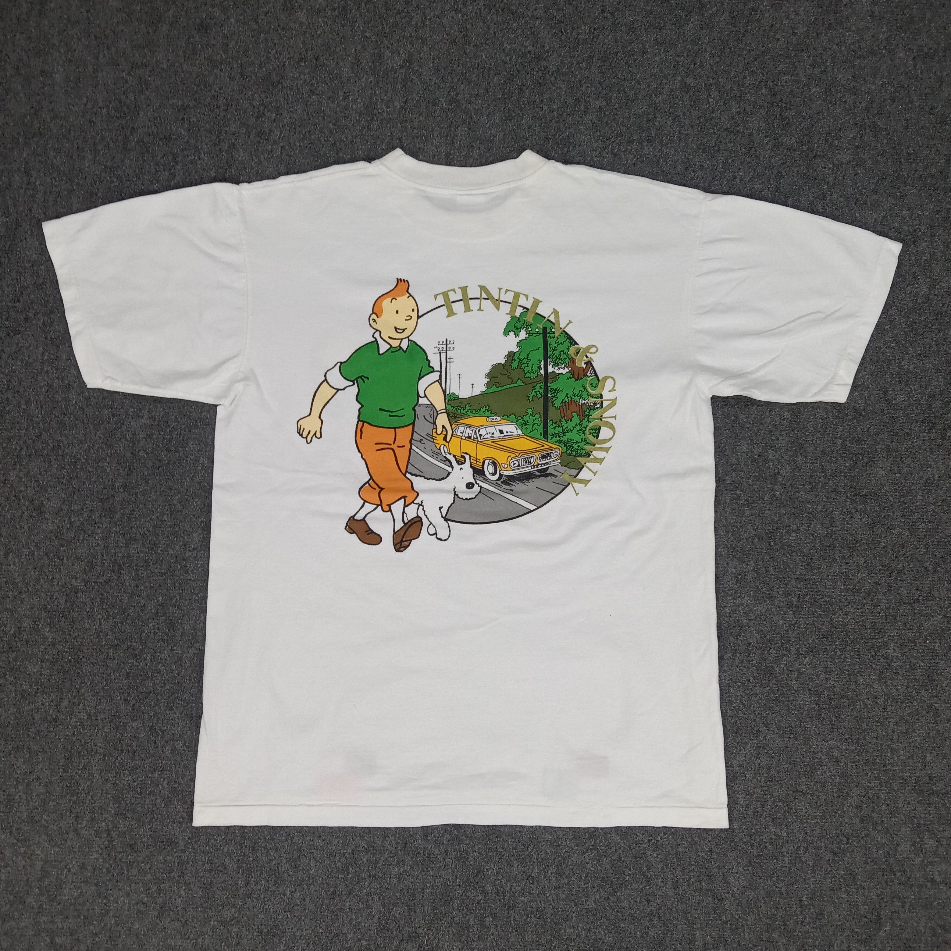 Vintage The Adventure of Tintin & Snowy Cartoon Tshirt Size US L / EU 52-54 / 3 - 1 Thumbnail