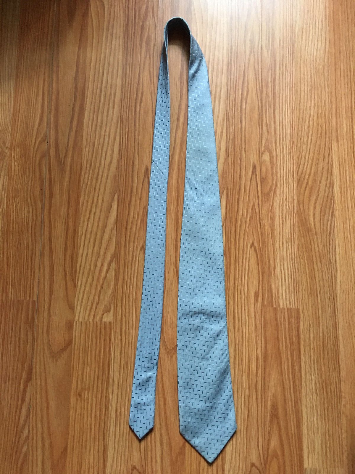 Balenciaga BALENCIAGA Pour Homme Blue Logo Silk Mens Tie Size ONE SIZE - 7 Thumbnail