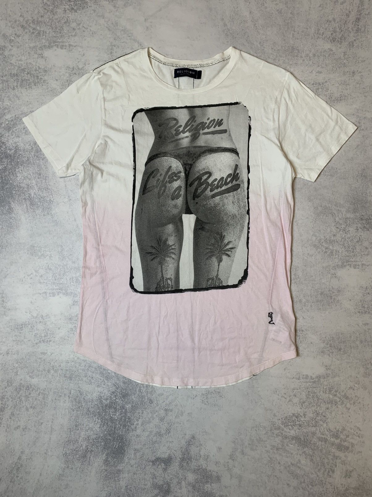 Pre-owned Religion Naked Ass T-shirt In White