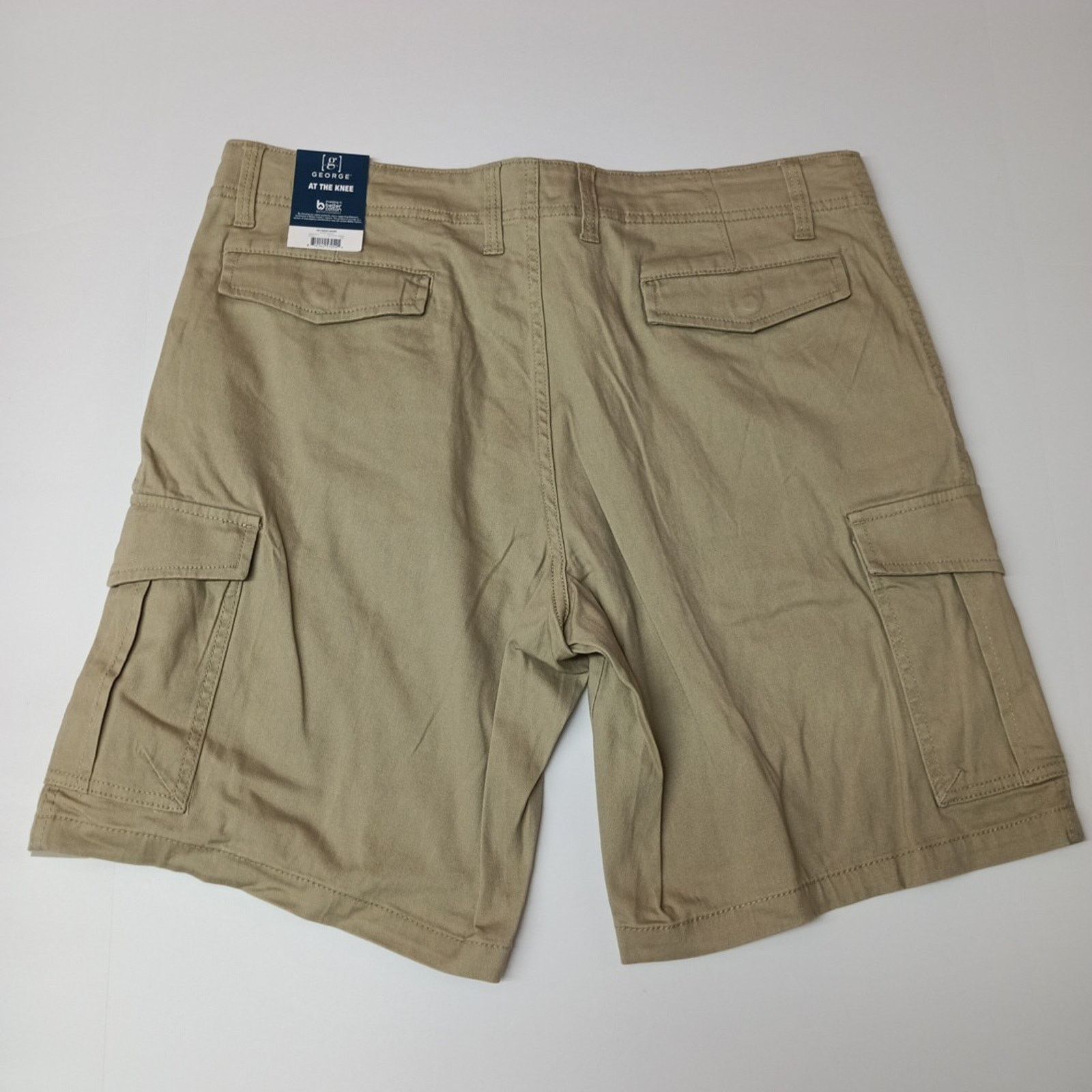 George George Cargo Shorts Mens Size 34 Beige Flat Front 10" Inseam Size US 34 / EU 50 - 4 Thumbnail