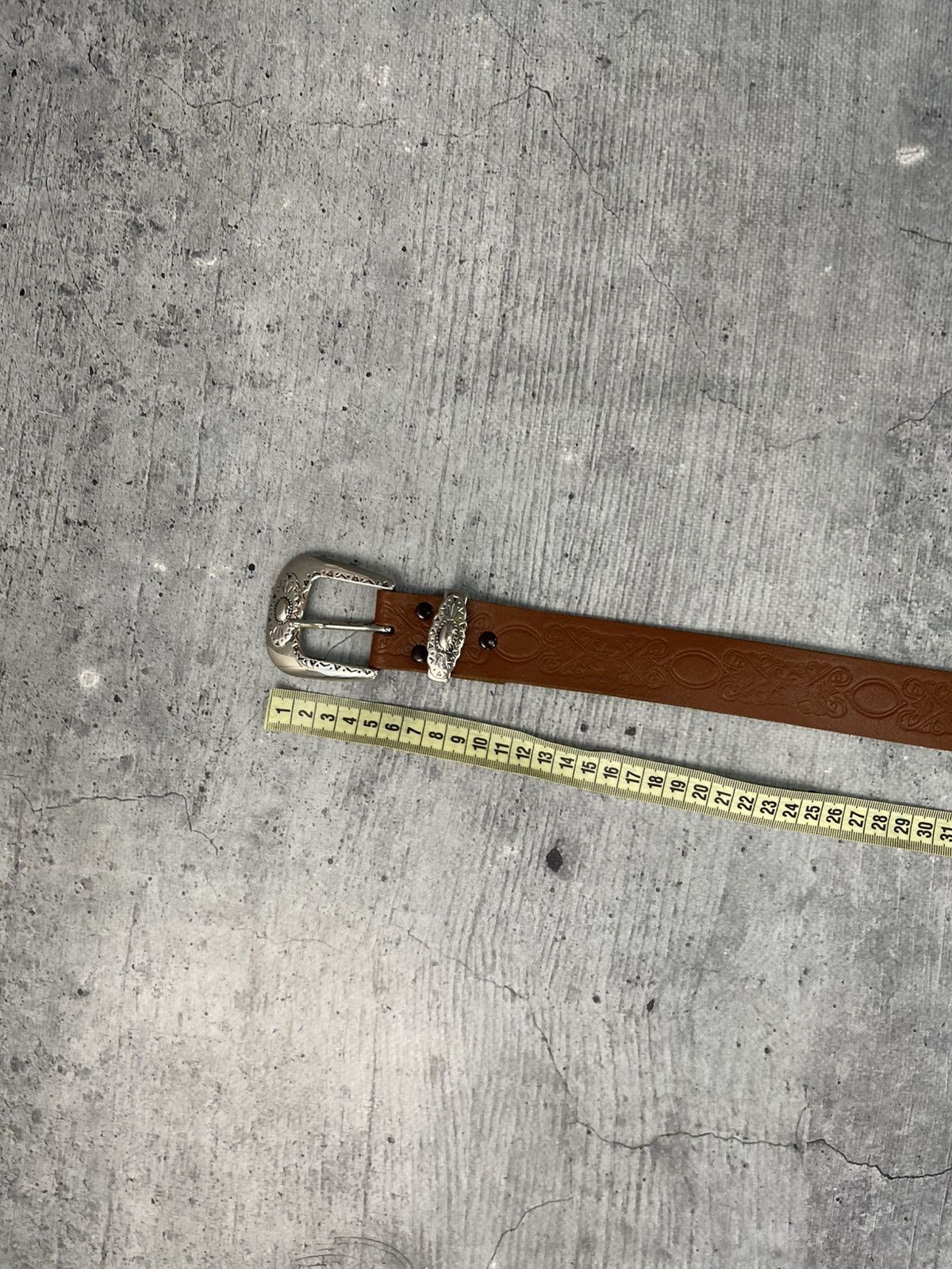 Japanese Brand Vintage Leather Y2K Avant-garde Distressed Brown Metal Belt Size ONE SIZE - 10 Thumbnail