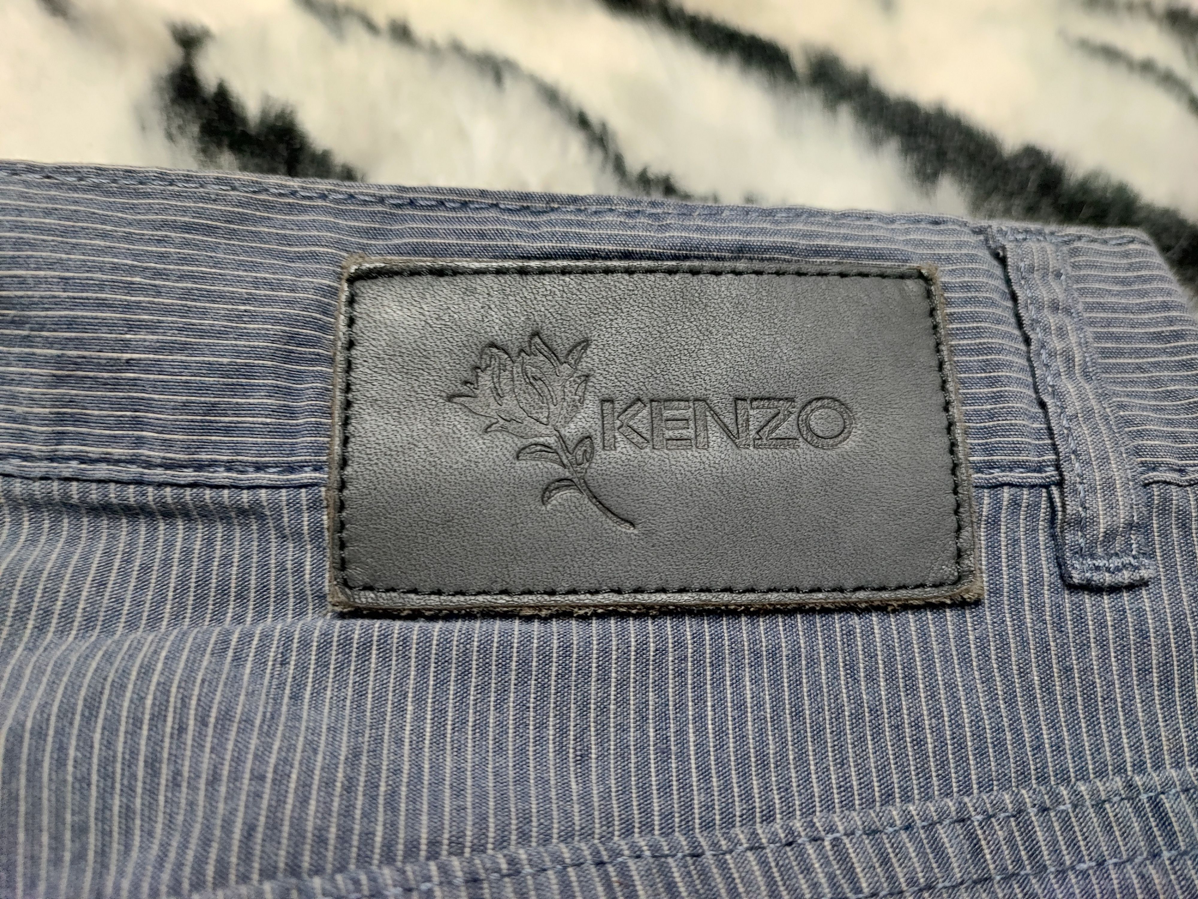 Japanese Brand Stripe Hickory Cotton Pants by Kenzo Size US 30 / EU 46 - 14 Thumbnail