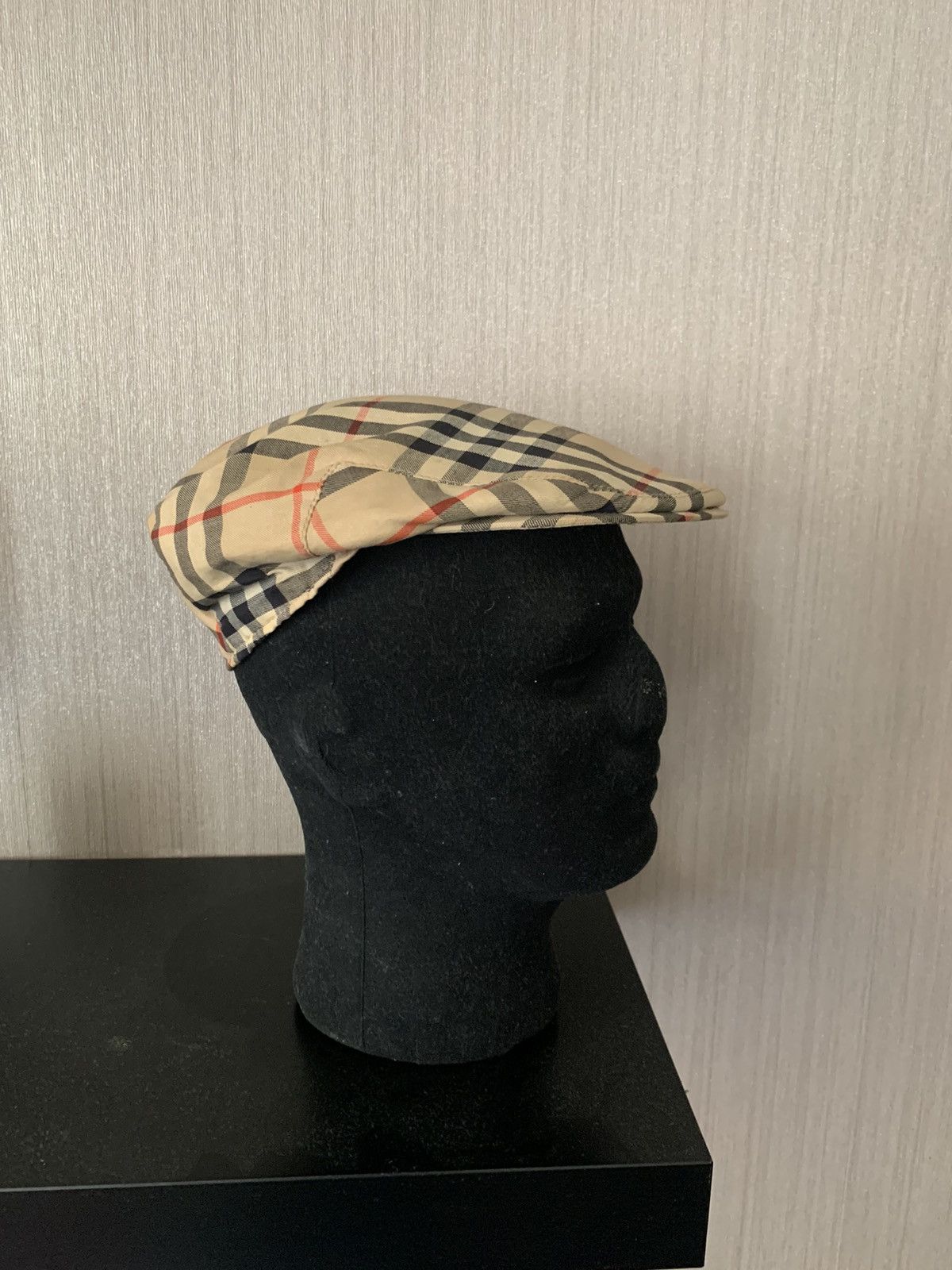 image of Vintage Burberry Nova Check Flat Cap/newsboy Hat in Beige, Men's