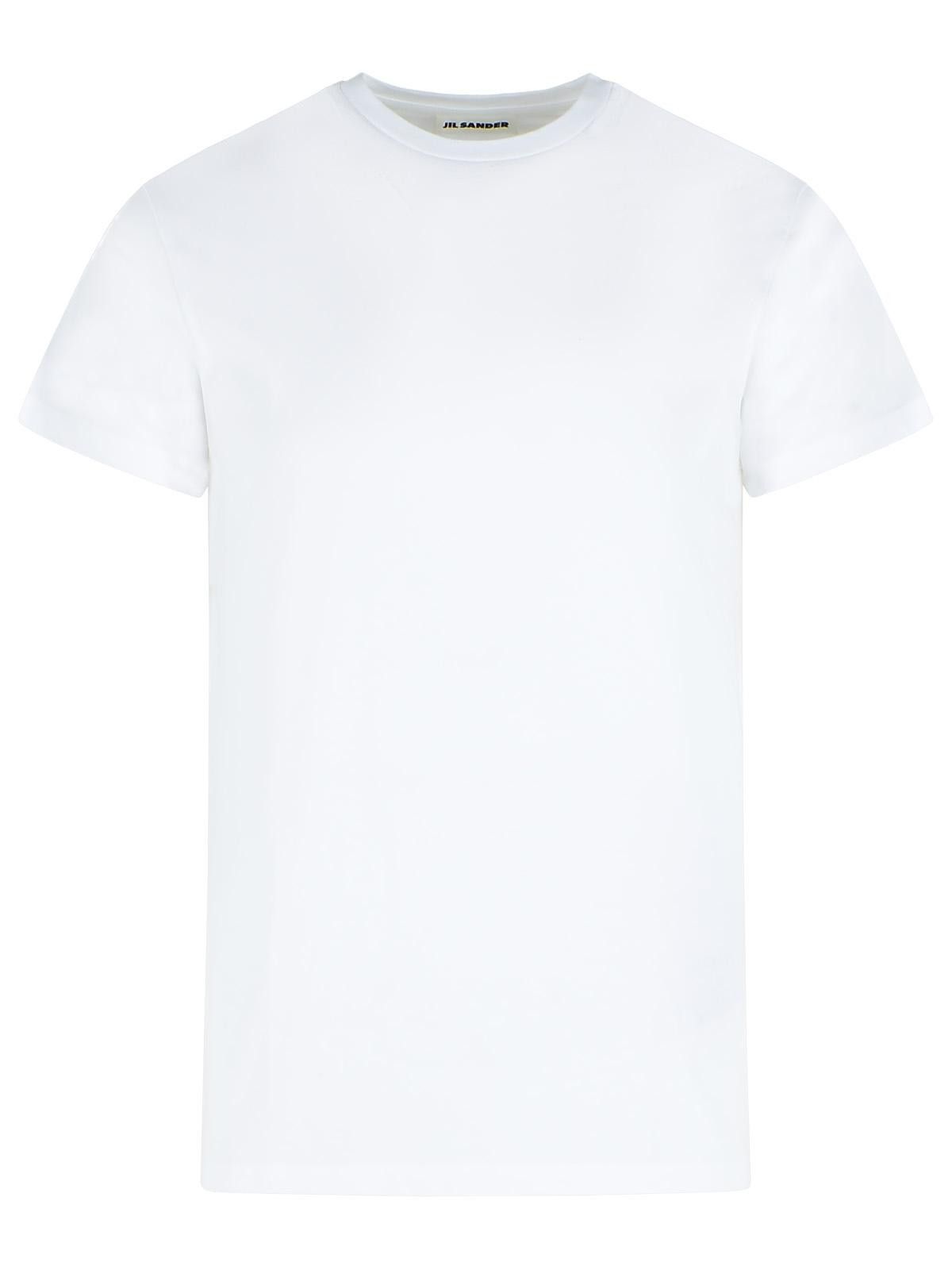 Jil Sander JIL SANDER White Cotton Crew Neck T-Shirt Size US L / EU 52-54 / 3 - 1 Thumbnail